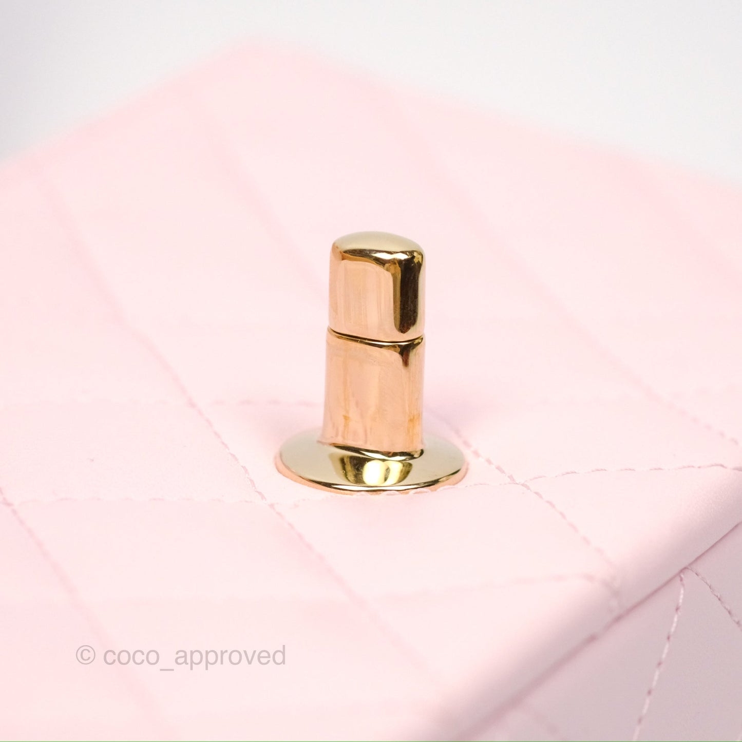 Chanel Top Handle Mini Rectangular Flap Bag Light Pink Lambskin Gold Hardware