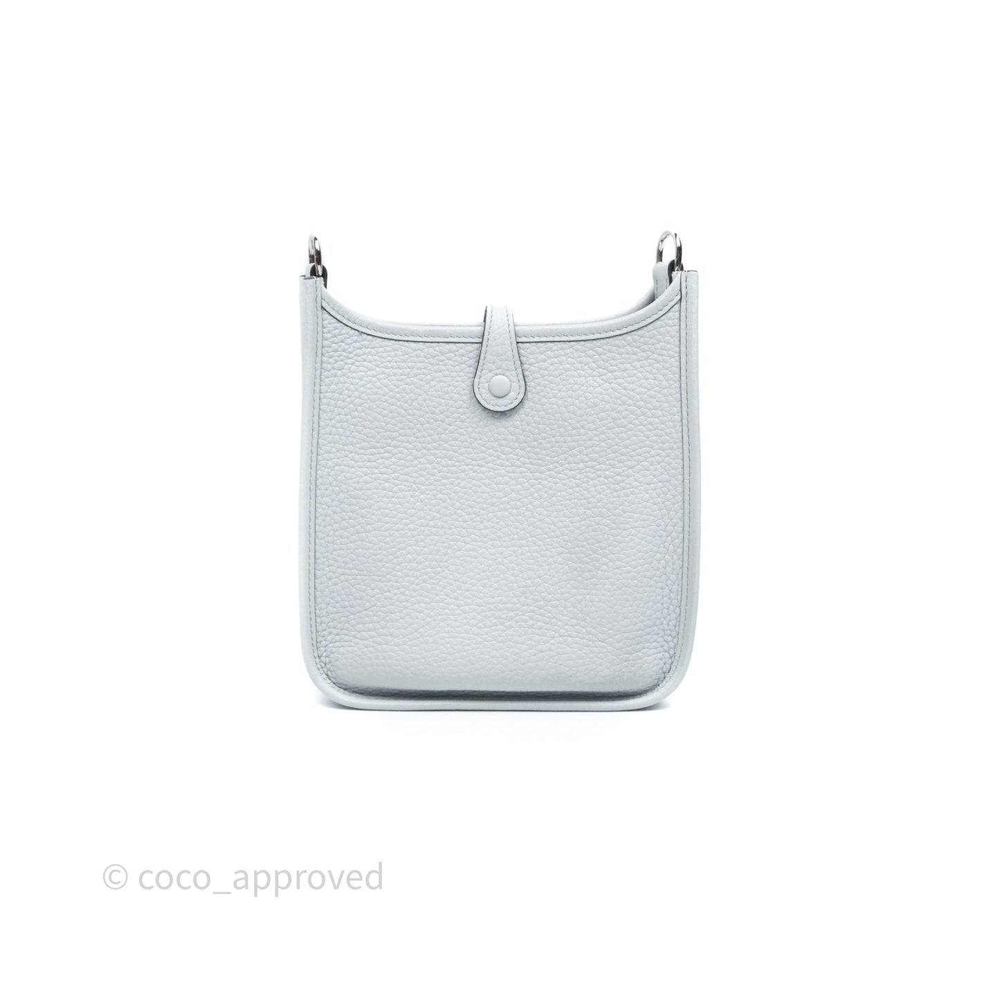Hermès Mini Evelyne 16 Bleu Pale 08 Clemence Palladium Hardware