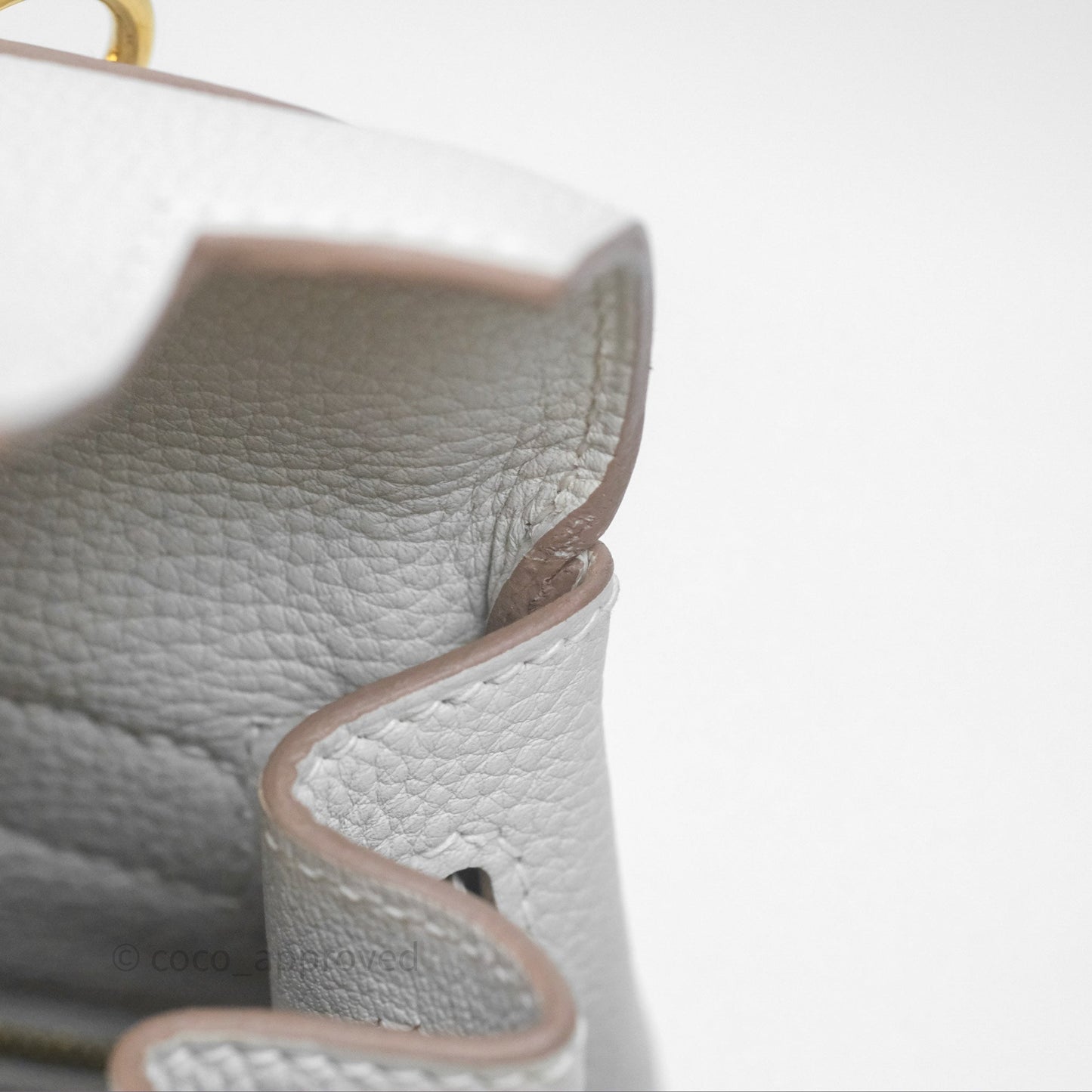 Hermès Kelly II 28 Retourne Gris Pale M4 Togo Gold Hardware