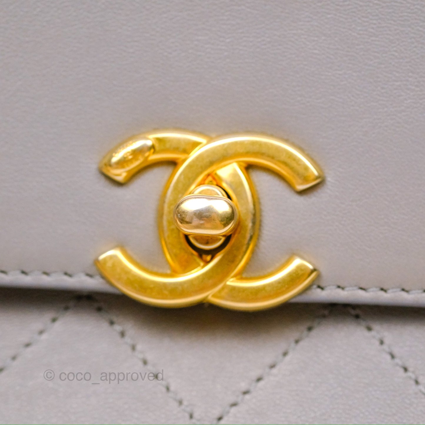 Chanel Small Quilted Coco Luxe Flap Bag Grey Calfskin Aged Gold Hardware