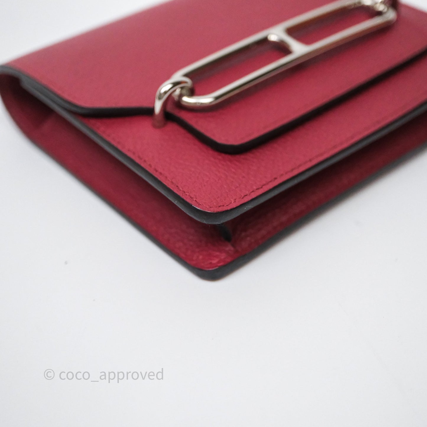 Hermès Roulis Slim Wallet Rouge H 55 Evercolor Palladium Hardware
