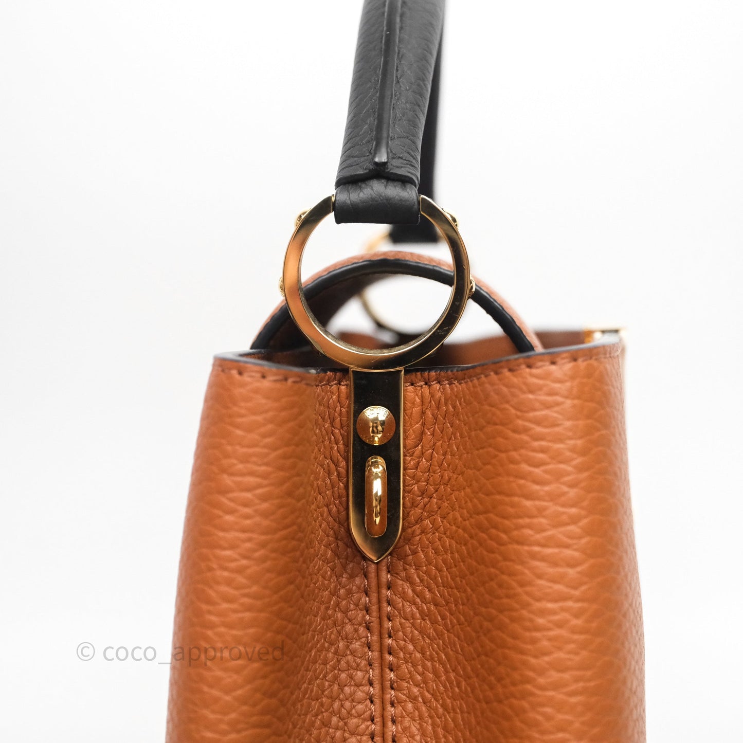 Louis Vuitton Taurillon Capucines BB Tan Gold Hardware