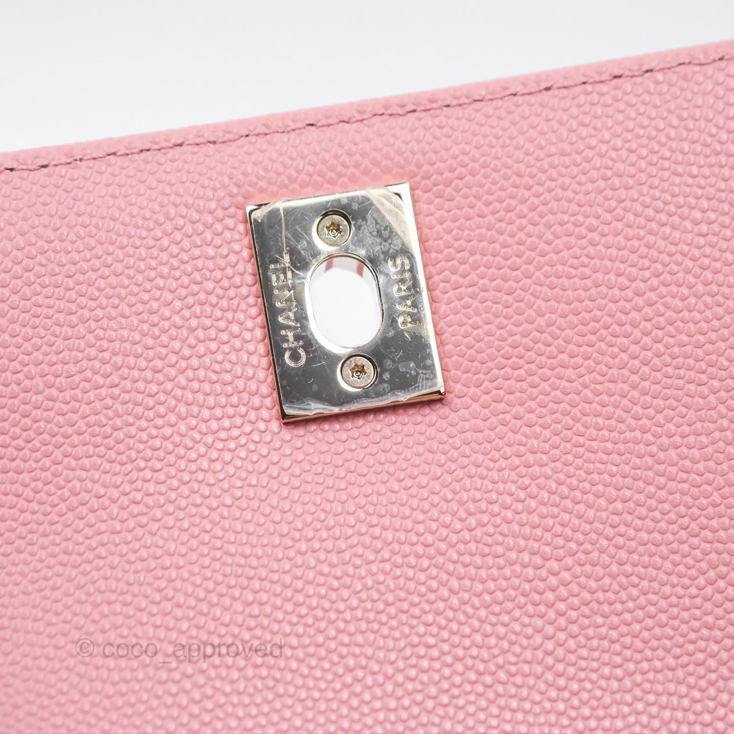 Chanel Mini Coco Handle Quilted Pink Caviar Gold Hardware
