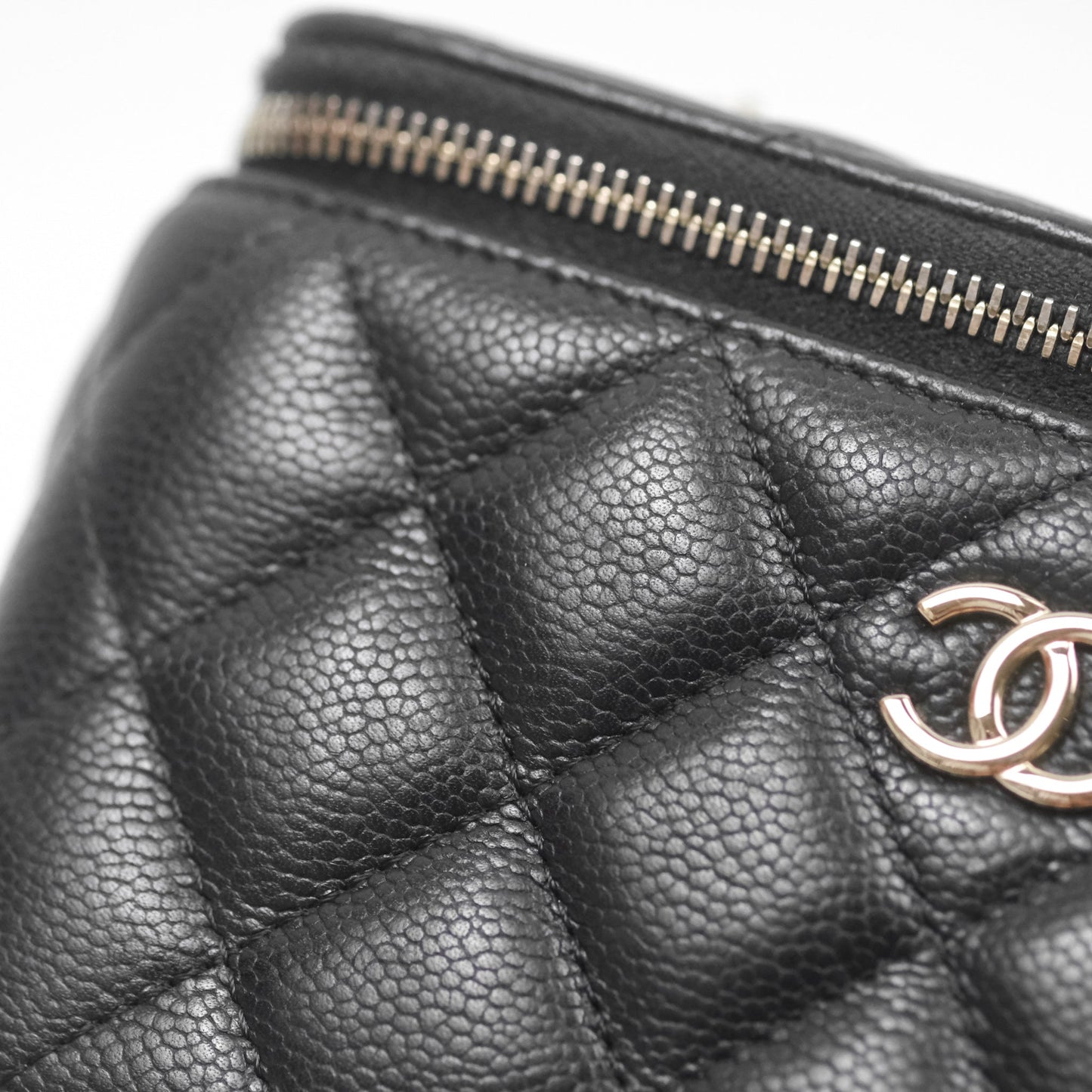 Chanel Vanity with CC Chain Black Caviar Gold Hardware