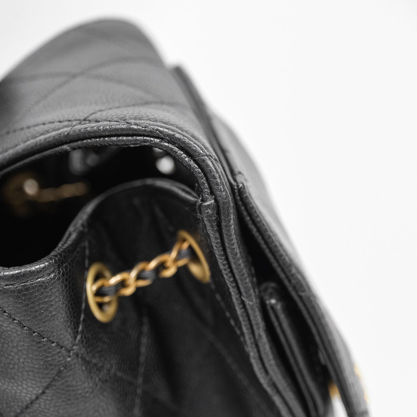Chanel 25 Small Black Caviar Aged Gold Hardware