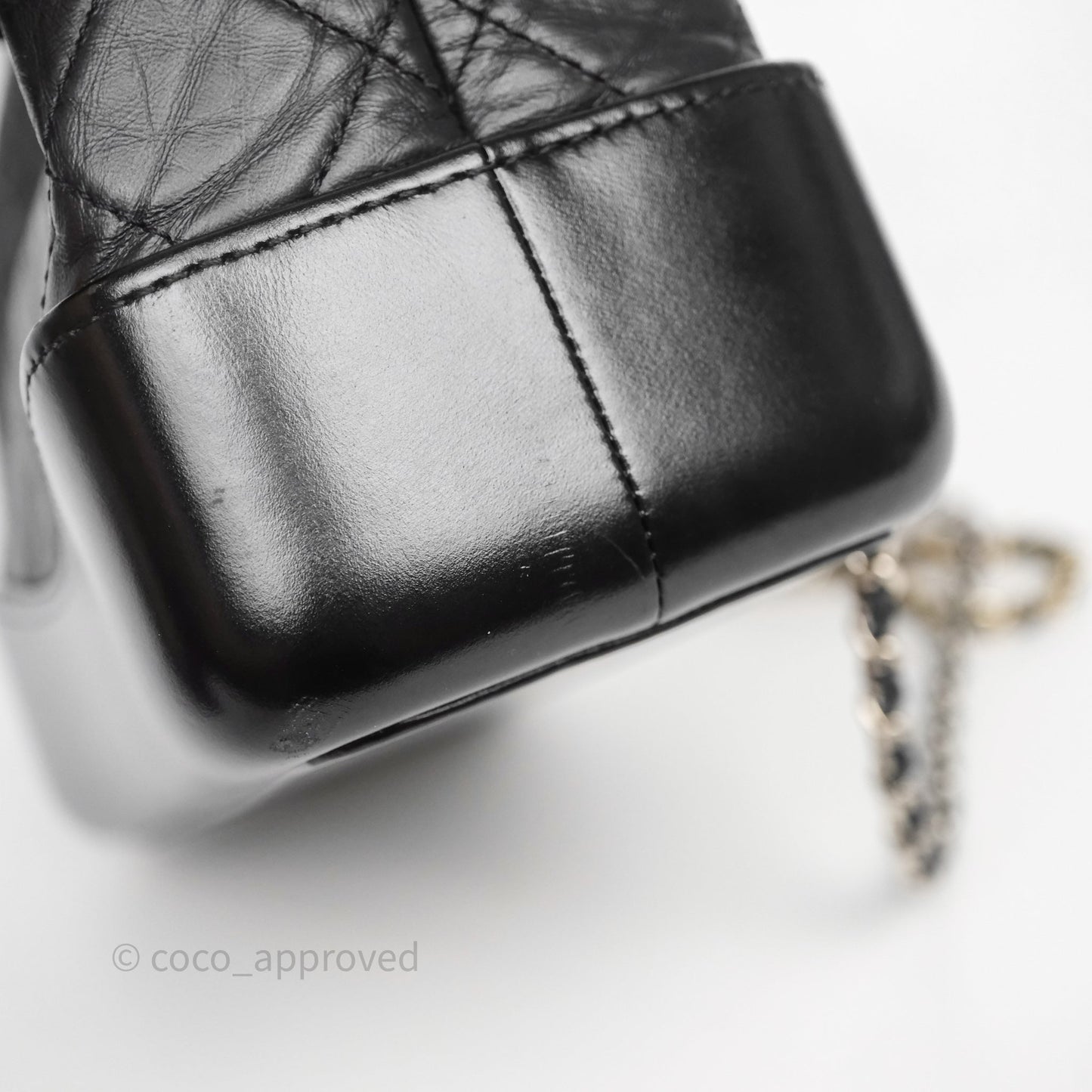 Chanel Small Gabrielle Backpack Quilted Black Aged Calfskin