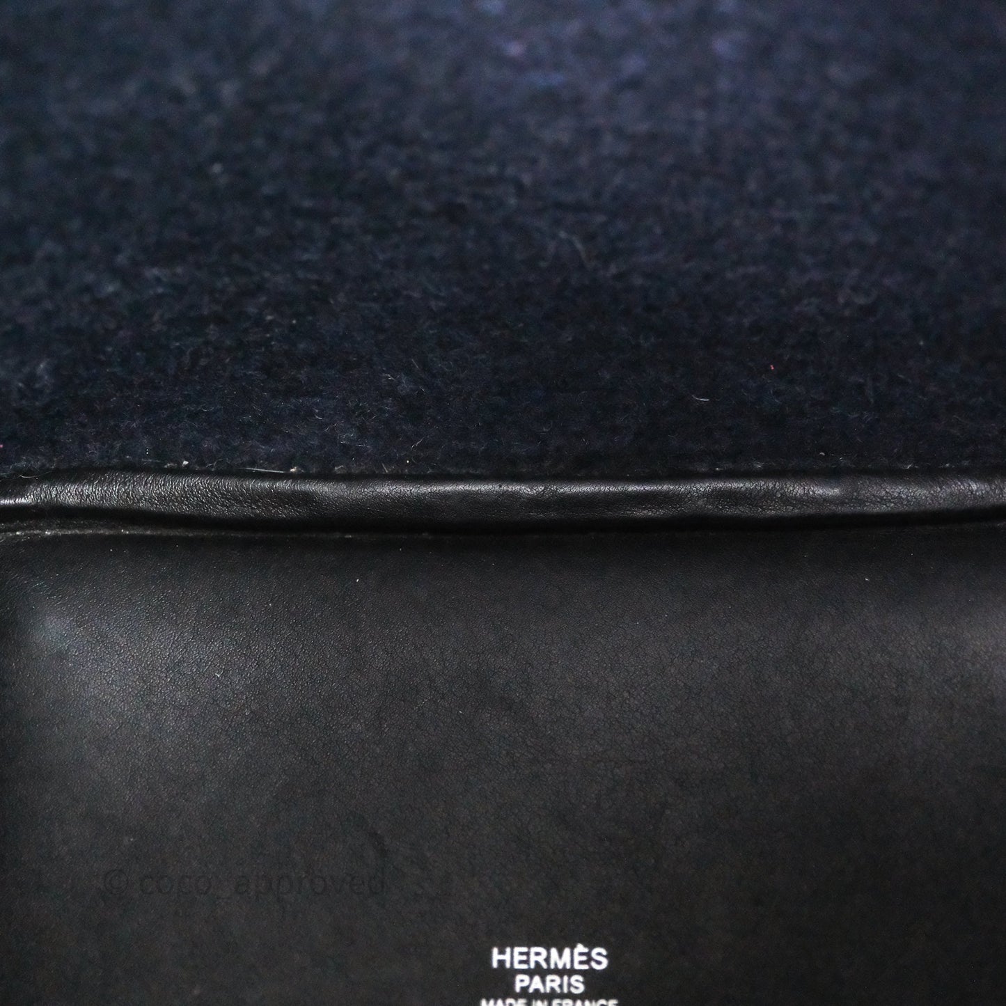 Hermès Picotin 18 Bleu Nuit 2Z / Swift Noir 89 Wool Feutre Swift Palladium Hardware