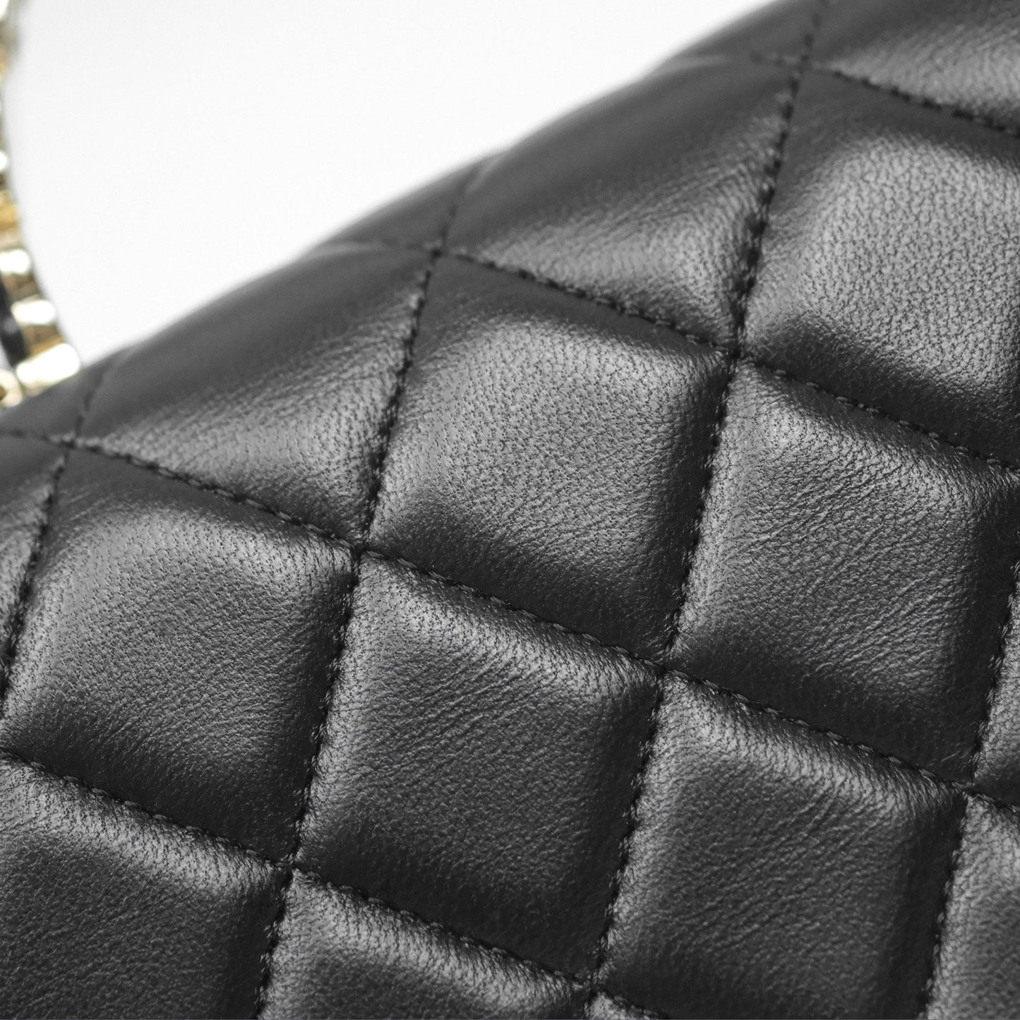 Chanel Camellia Handle Mini WOC Phone Holder with Chain Black Lambskin 23K