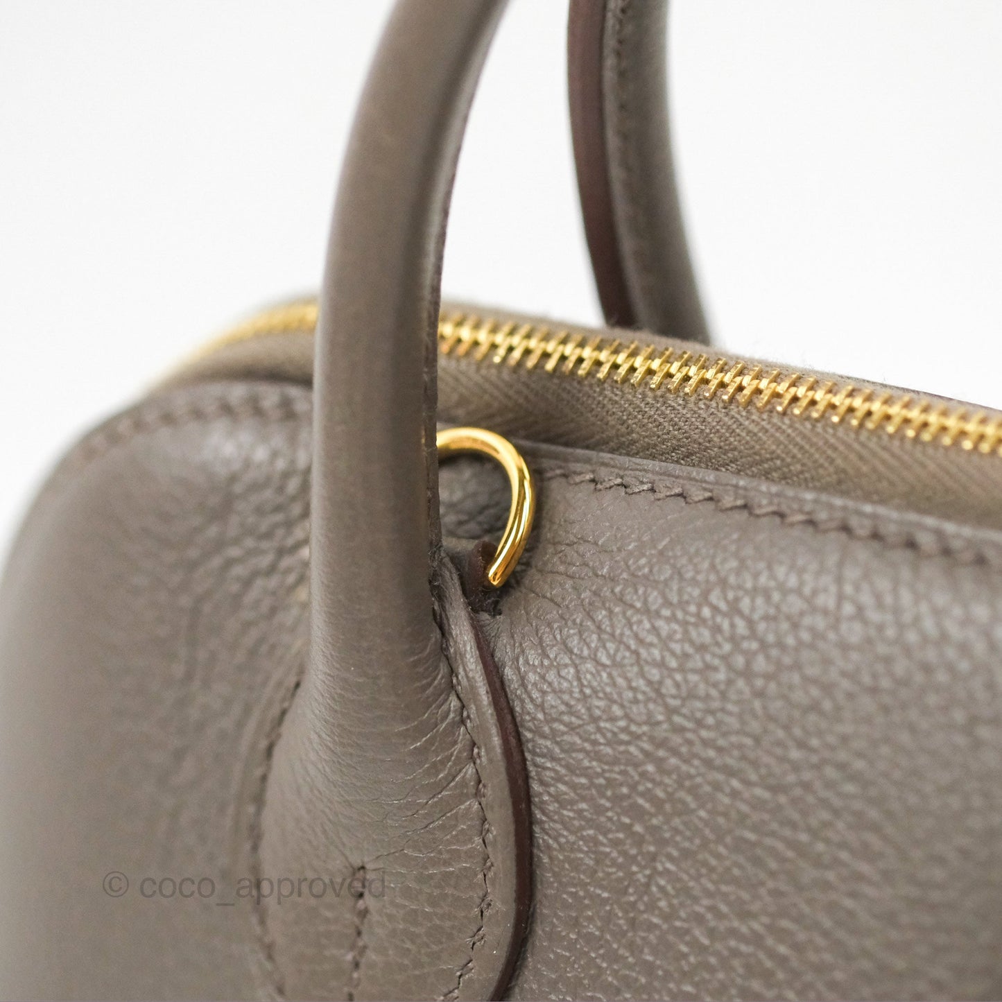 Hermès Bolide Mini 1923 Gris Etain 8F Evercolor Gold Hardware