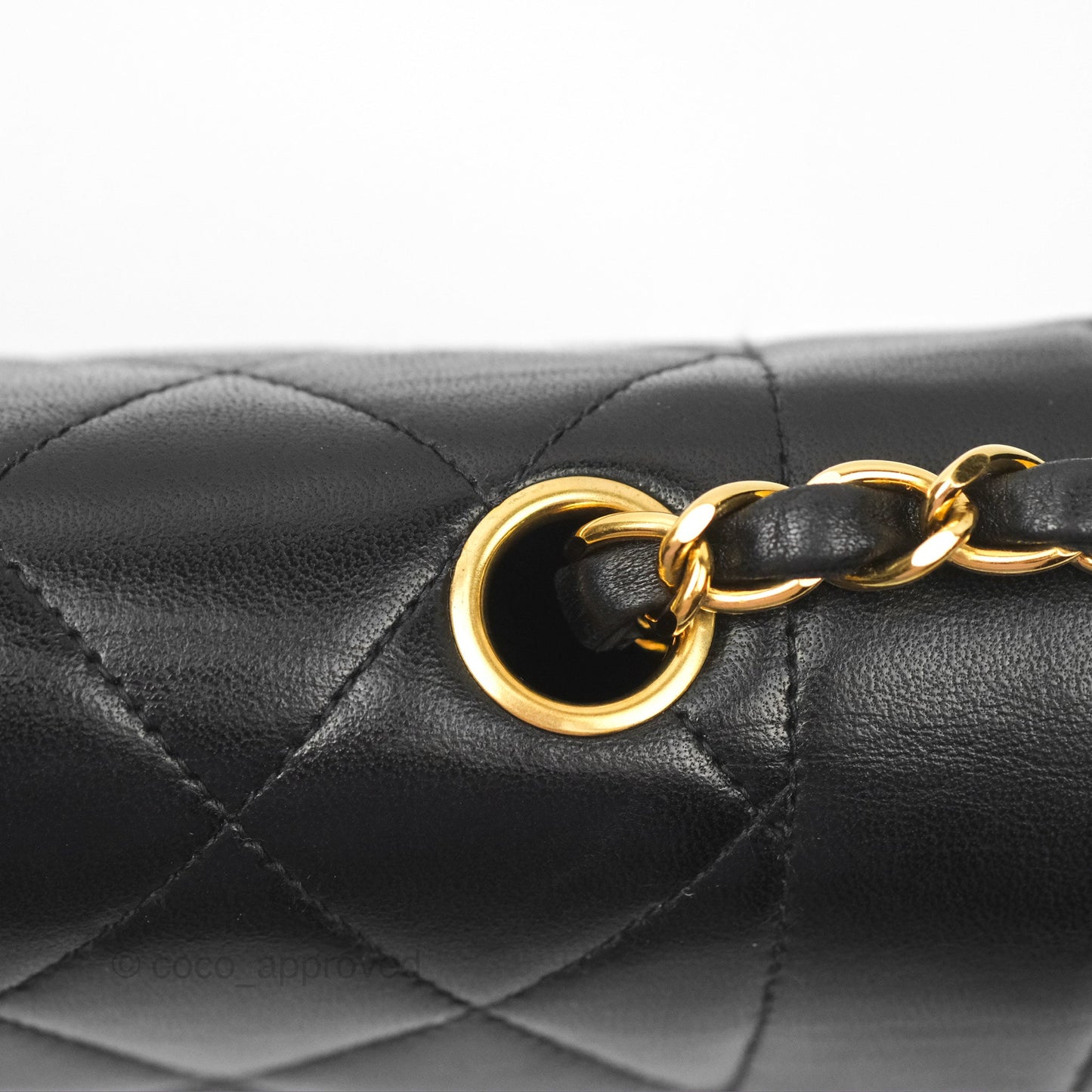 Chanel Vintage Small Quilted Classic Diana Flap Bag Black Lambskin 24K Gold Hardware