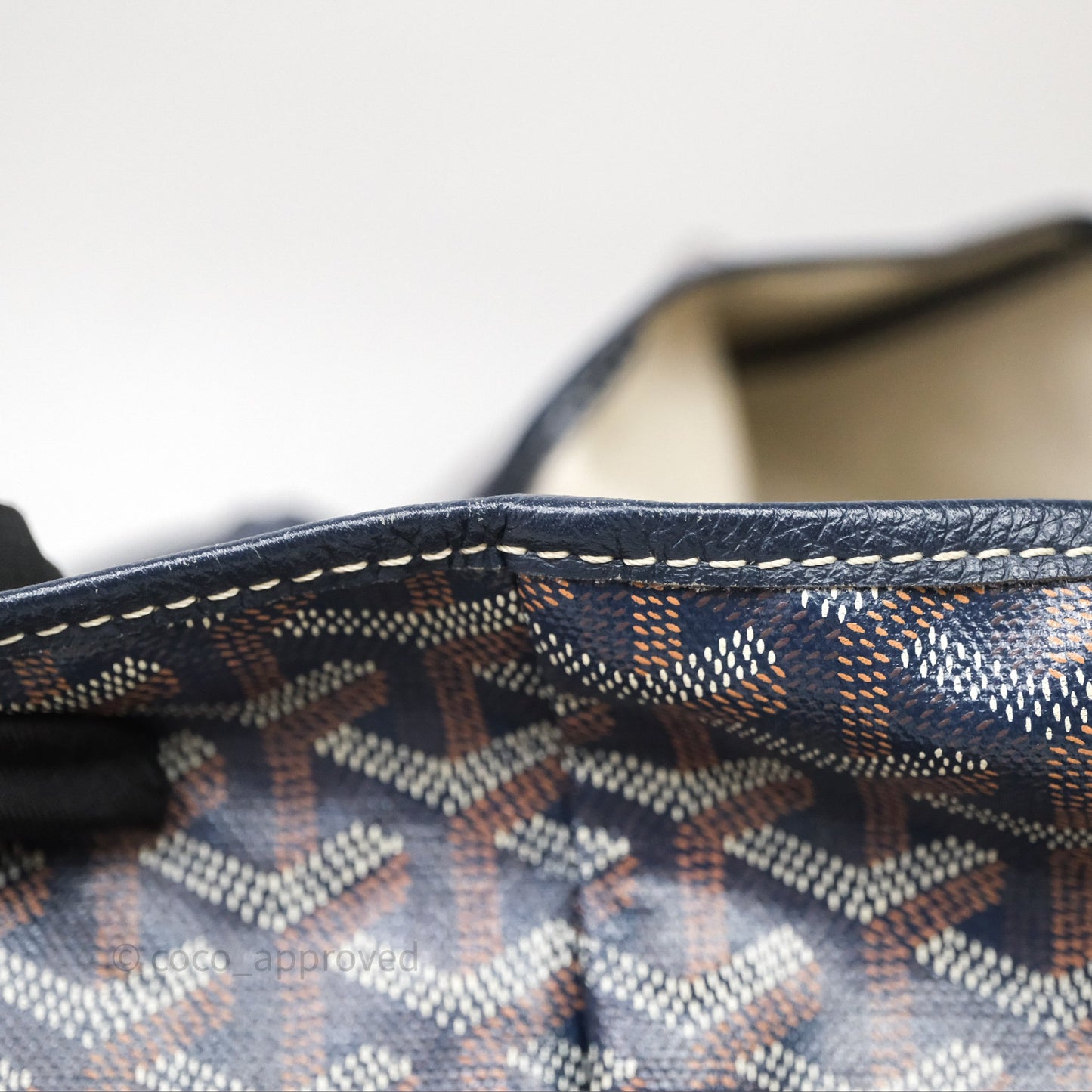 Goyard St. Louis Tote PM Navy/Tan