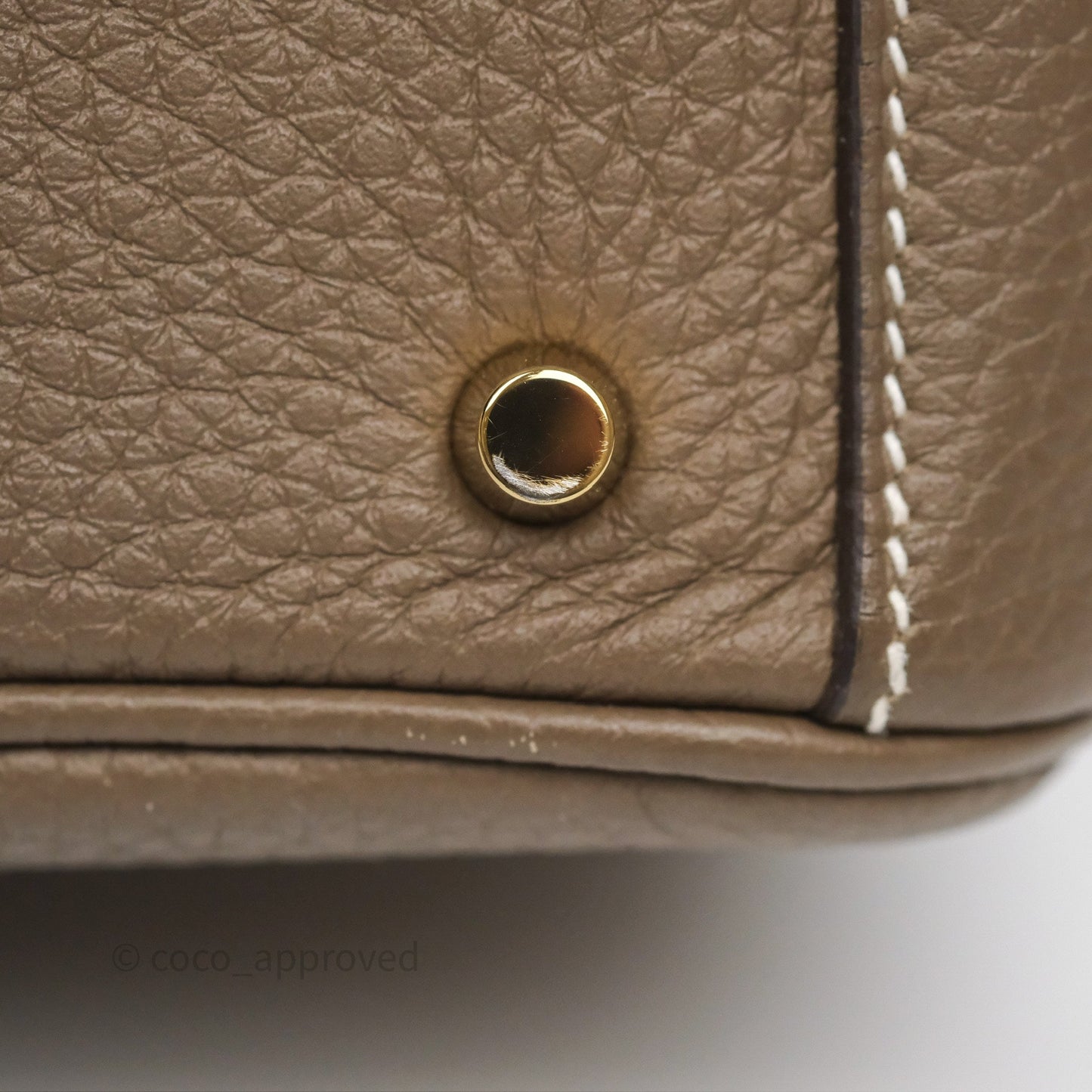 Hermès Mini Lindy 20 Etoupe 18 Clemence Gold Hardware