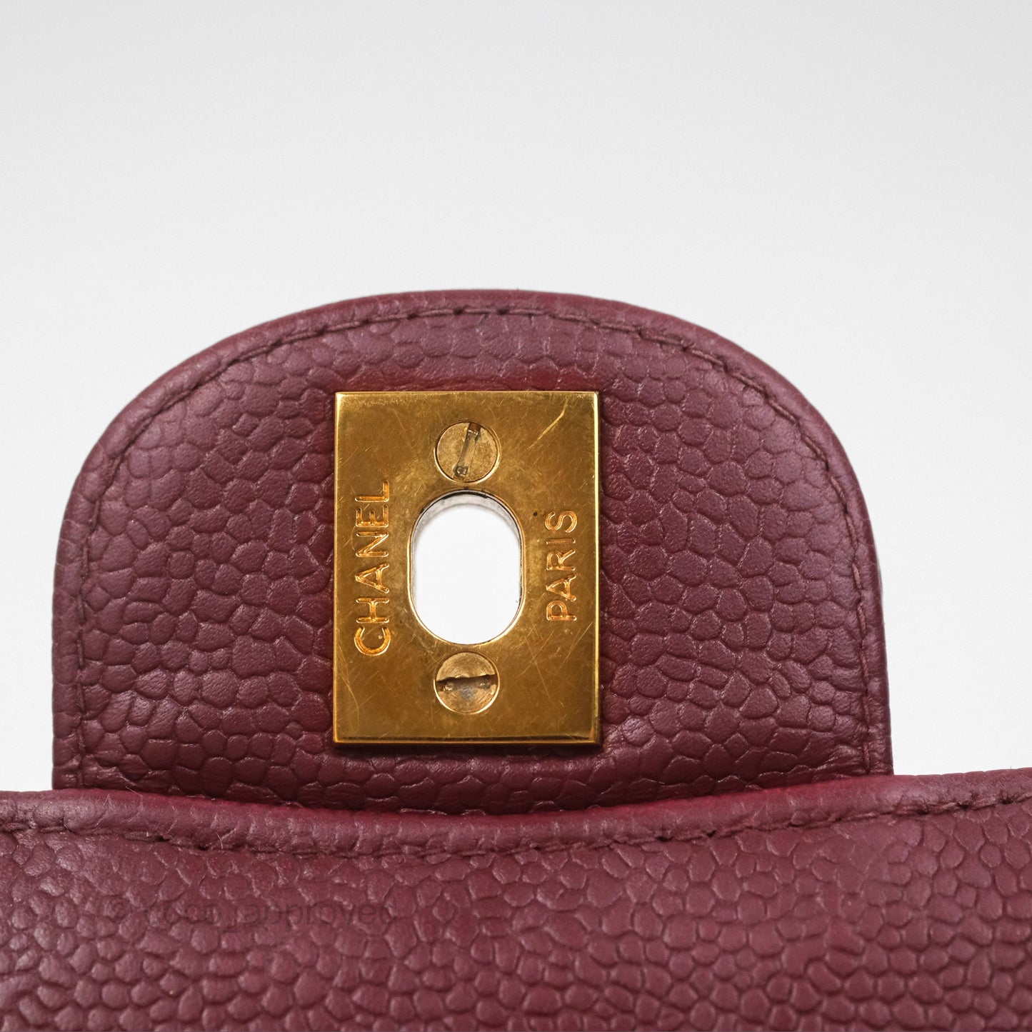 Chanel Vintage Classic Small S/M Flap Burgundy Caviar 24K Gold Hardware