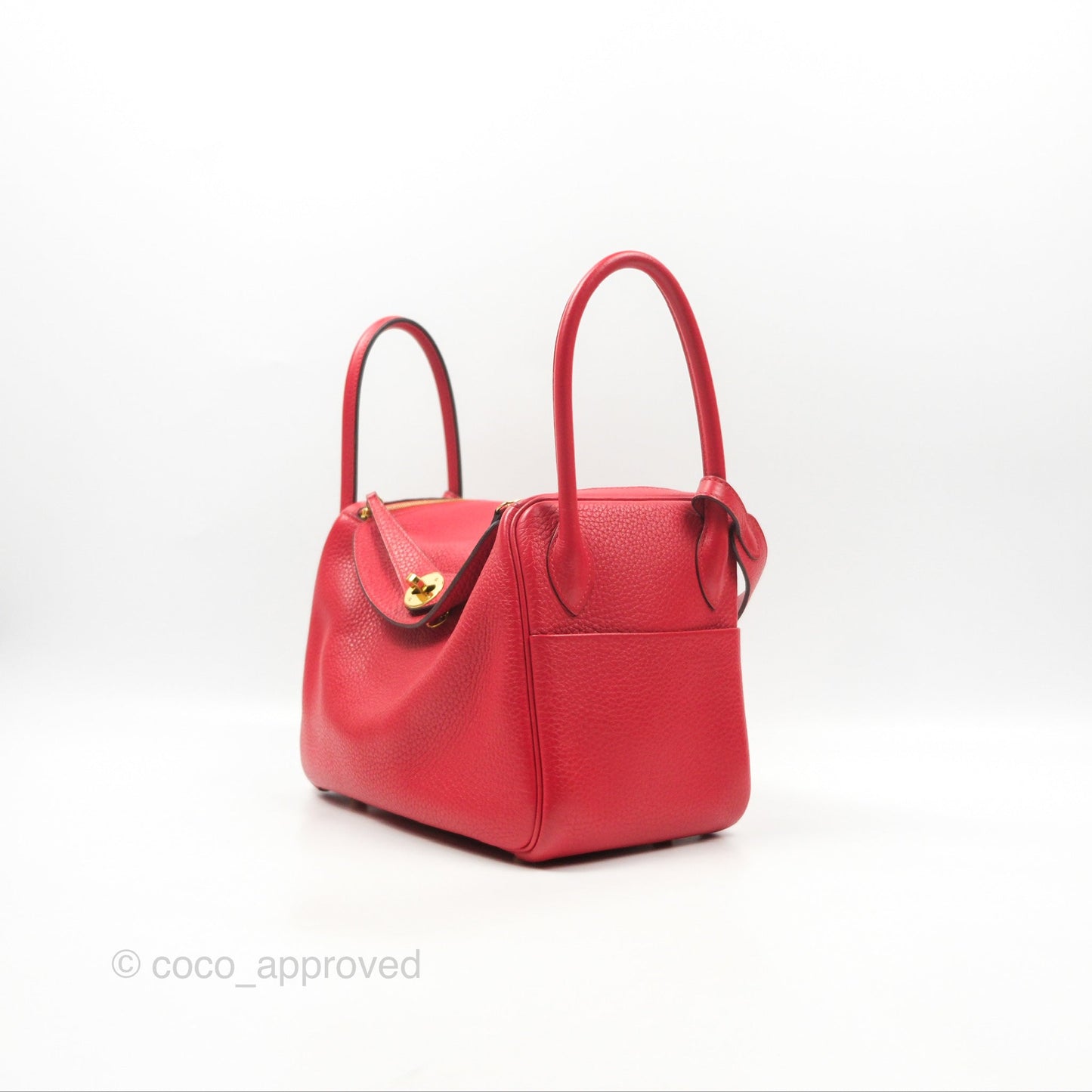 Hermès Lindy 26 Rouge Tomate Clemence Gold Hardware