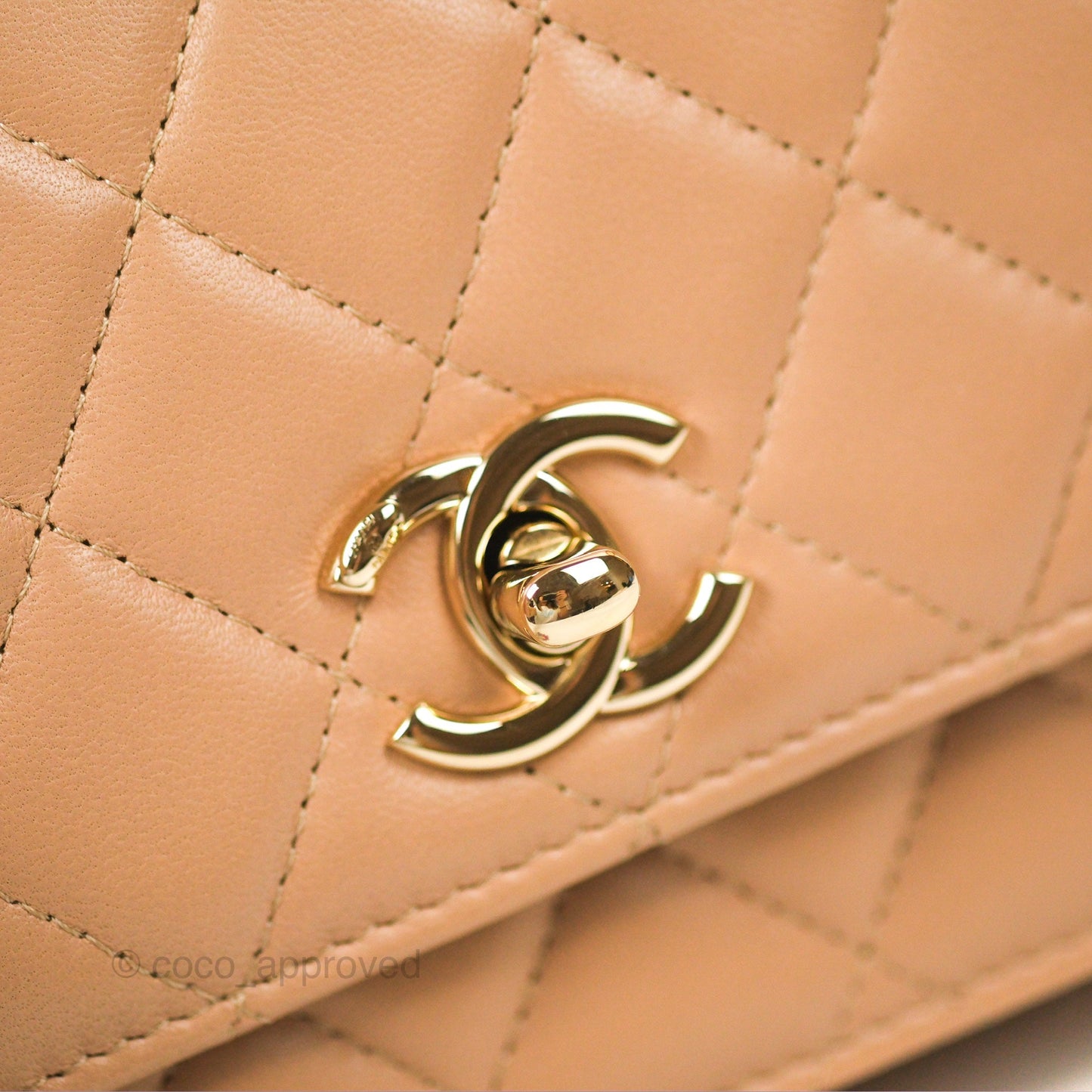 Chanel Mini Trendy WOC Beige Lambskin Gold Hardware 22B