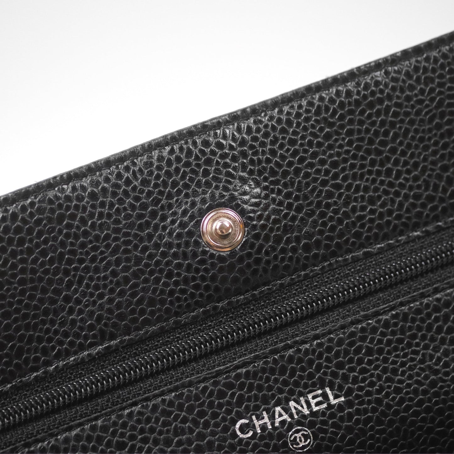 Chanel Quilted Classic Wallet On Chain WOC Black Caviar Silver Hardware
