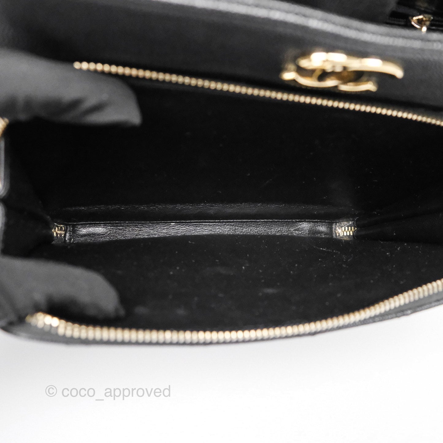 Chanel Small Business Affinity Shopping Bag Black Caviar Gold Hardware