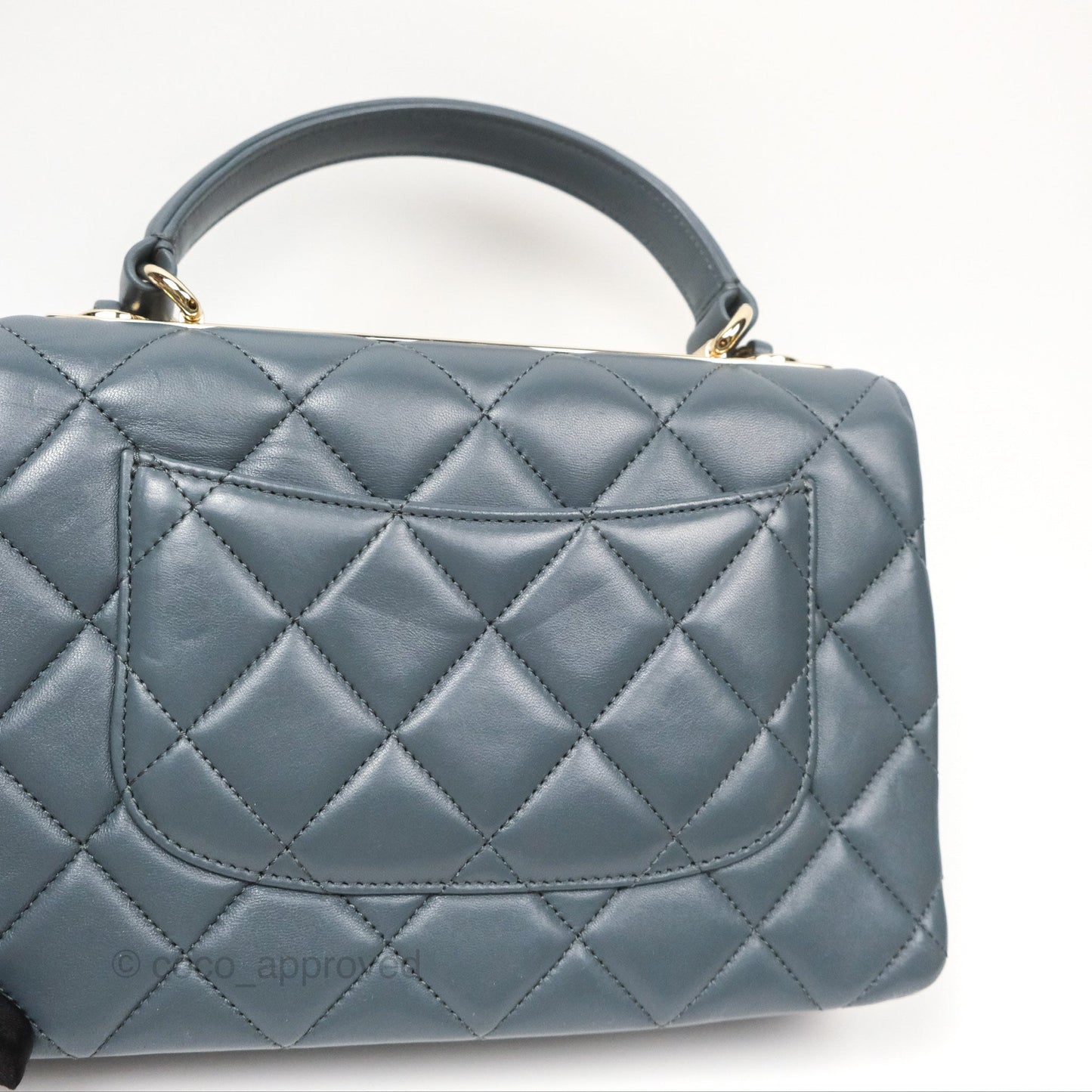 Chanel Small Trendy CC Grey Blue Lambskin Gold Hardware