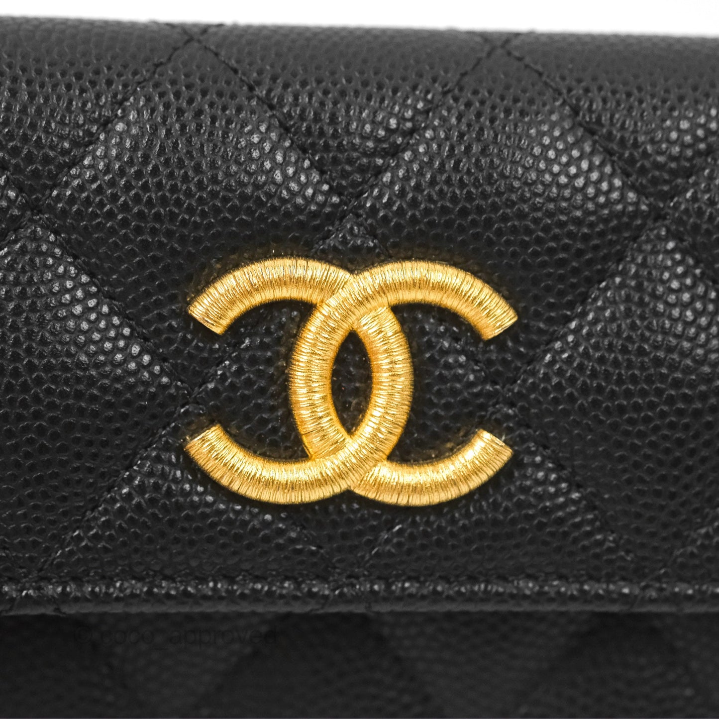 Chanel Flap Card Holder Black Caviar Gold Hardware