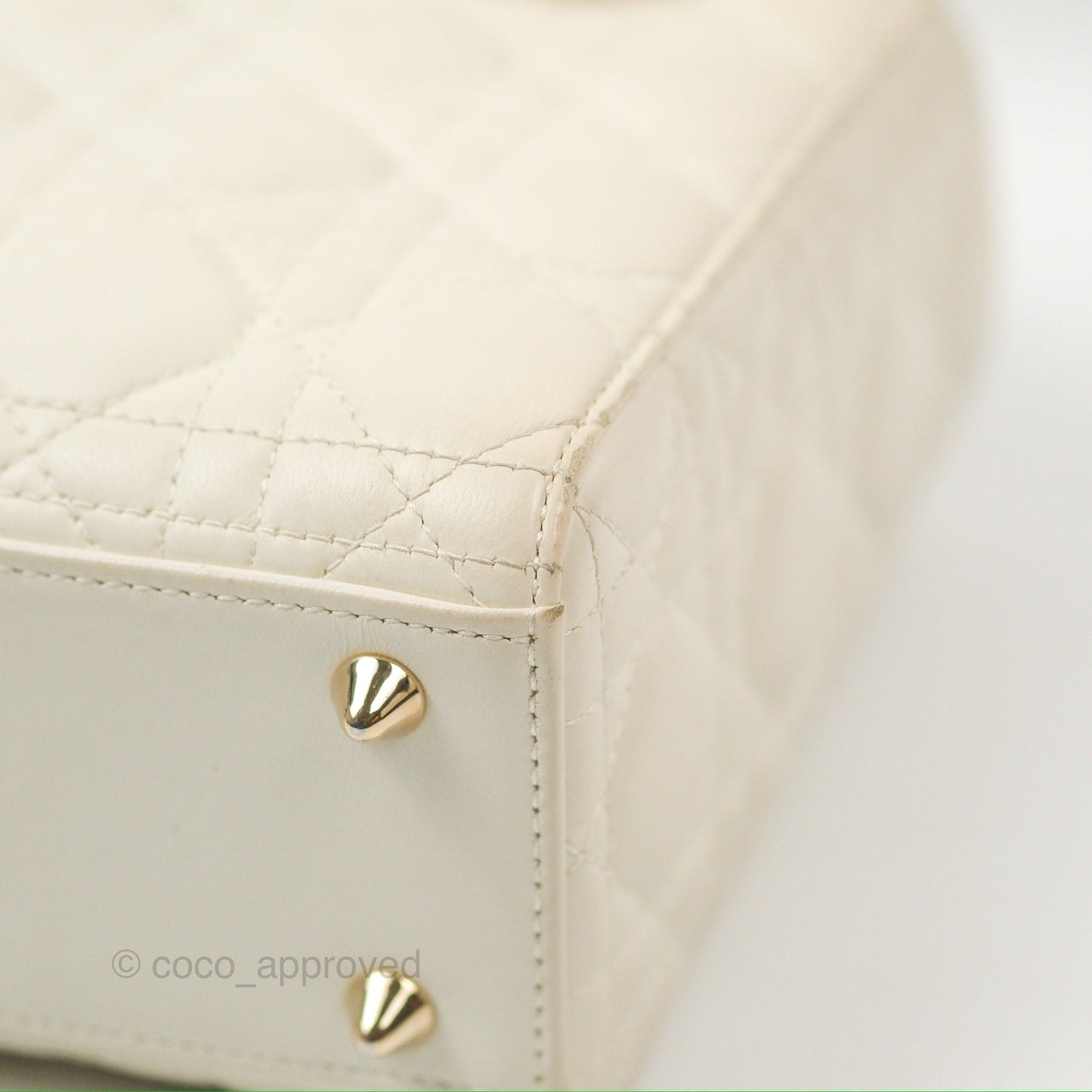 Christian Dior My ABCDior Lady Dior White Cannage Lambskin Gold Hardware