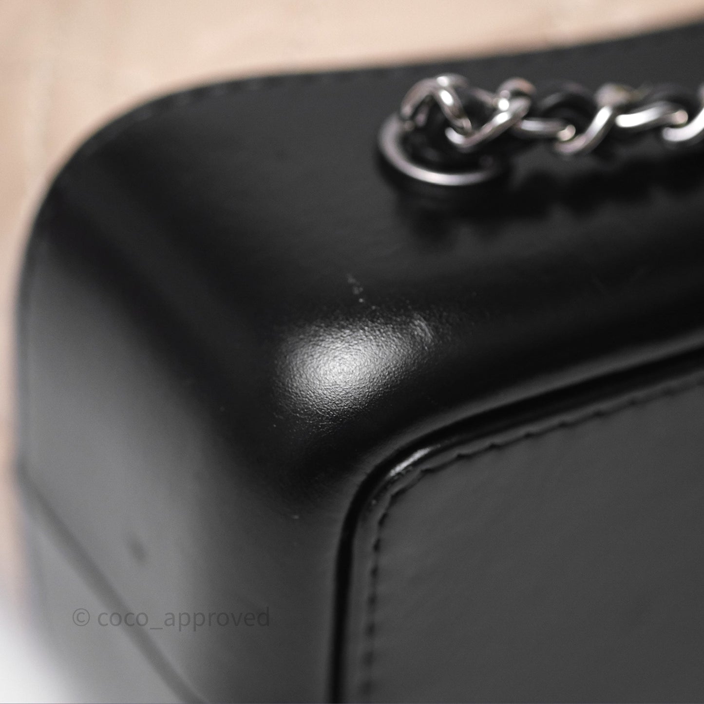 Chanel Small Gabrielle Backpack Beige Black Aged Calfskin