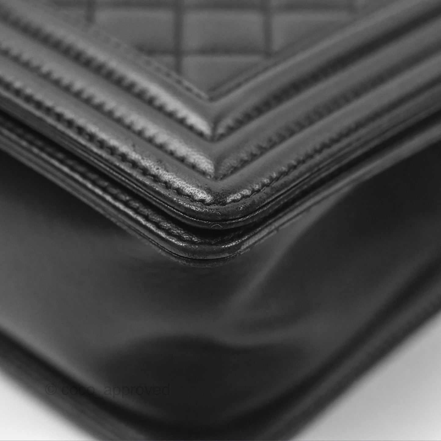 Chanel Quilted Medium Boy Black Calfskin Ruthenium Hardware