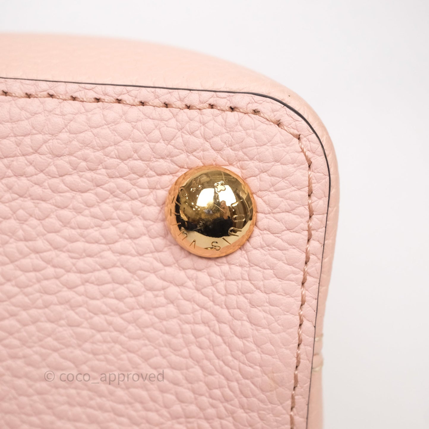 Louis Vuitton Capucines BB Creme Rose Jade Taurillon Leather Gold Hardware
