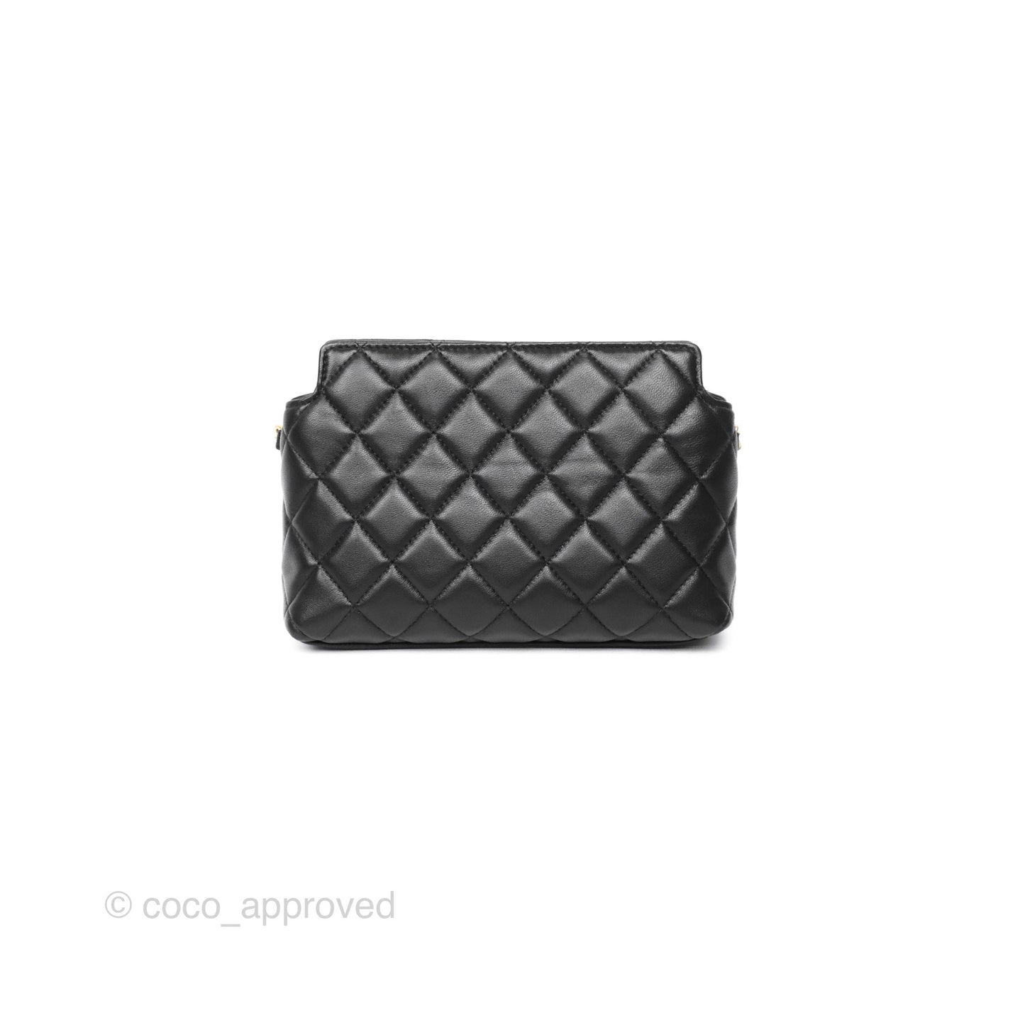 Chanel Clutch With Chain Black Lambskin Gold Hardware 23A