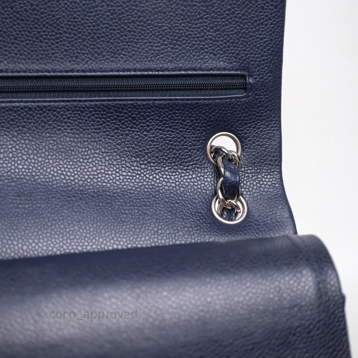 Chanel Jumbo Double Flap Navy Caviar Silver Hardware⁣⁣