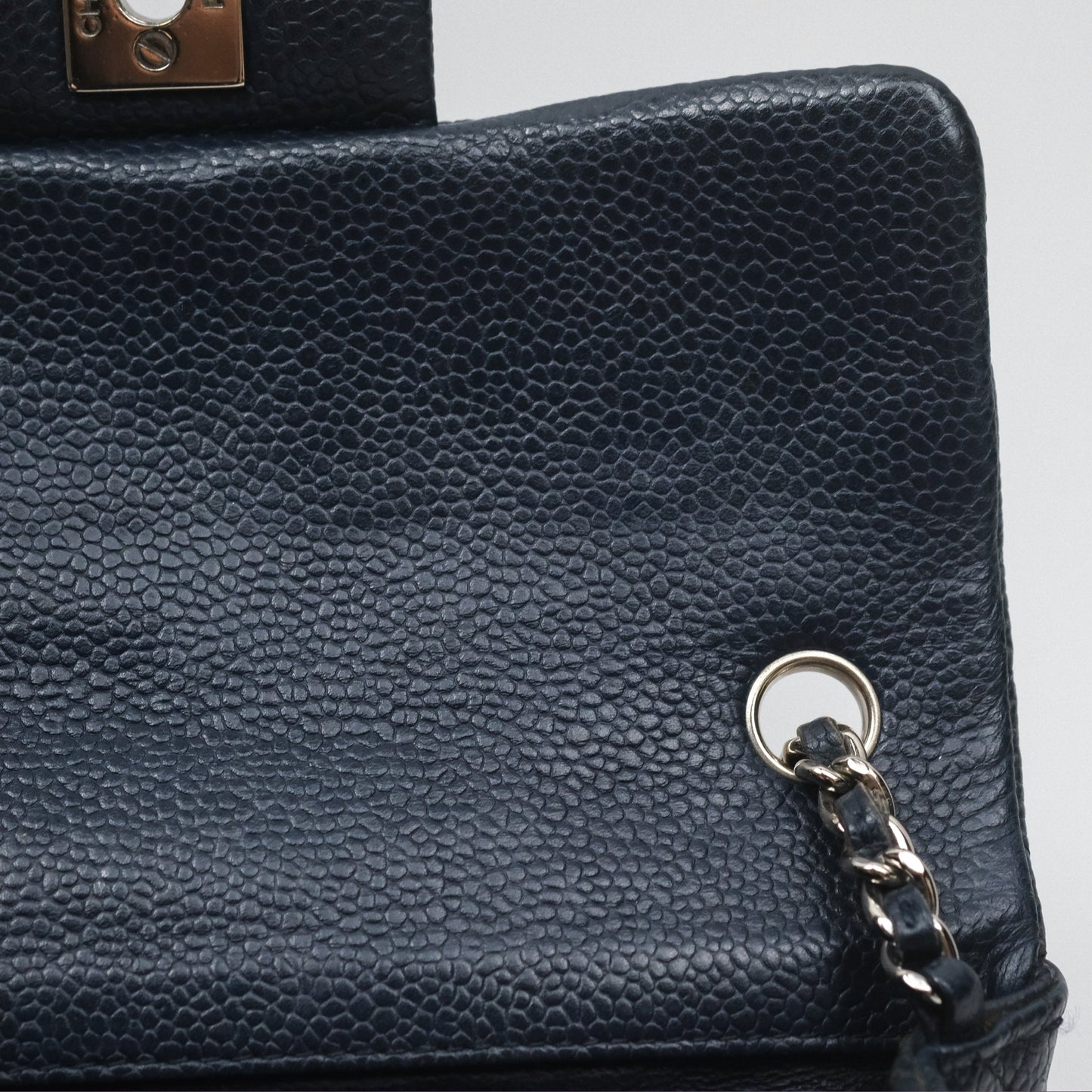 Chanel Quilted Extra Mini Rectangular Flap Dark Navy Caviar Silver Hardware