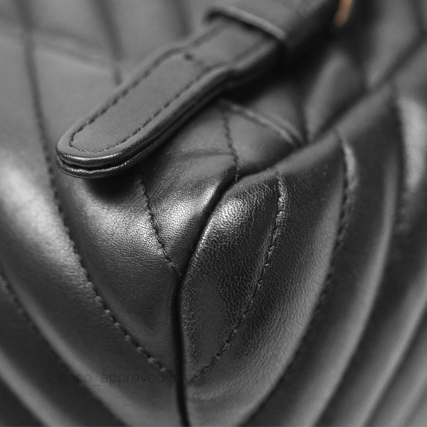 Chanel Medium Chevron Urban Spirit Backpack Black Calfskin Silver Hardware