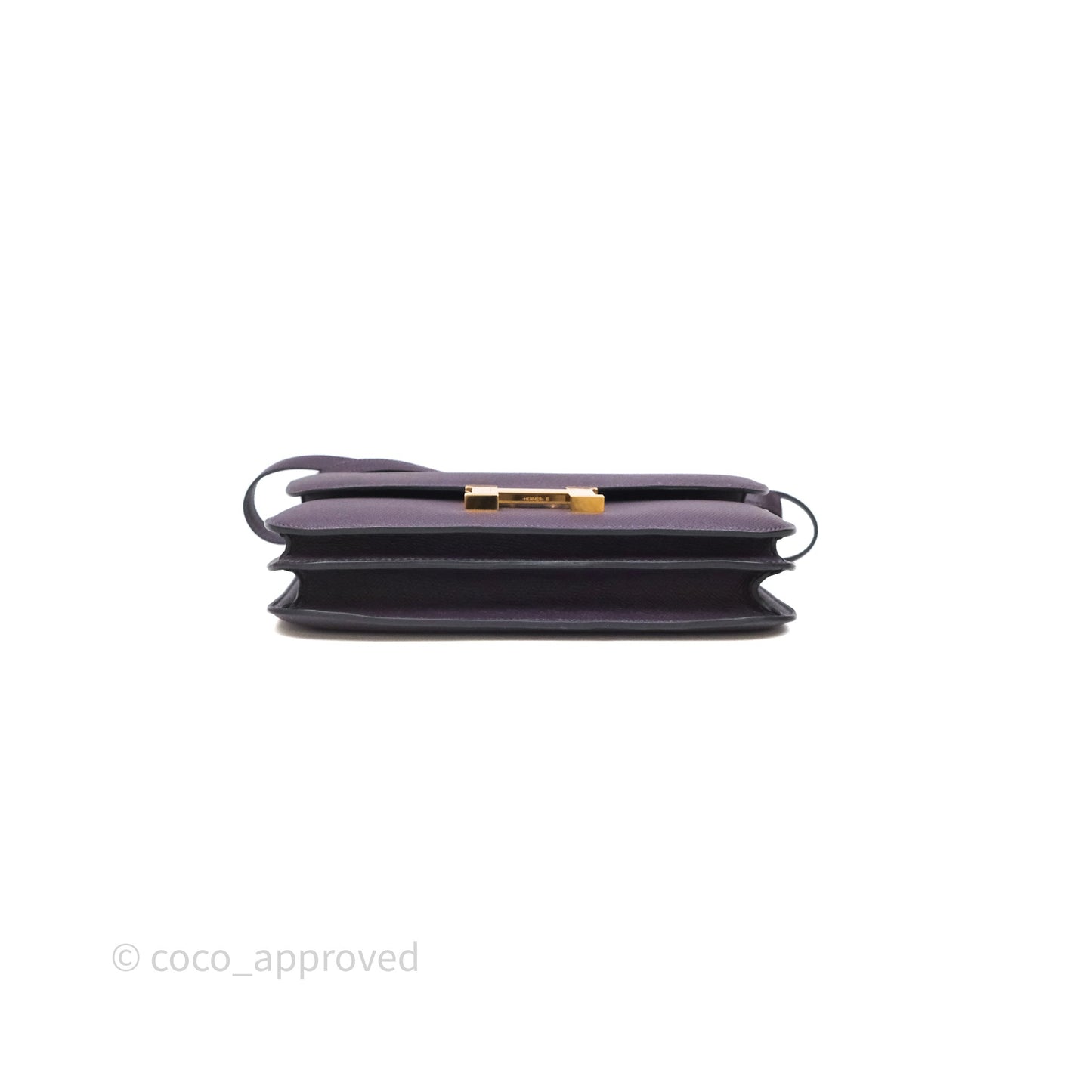 Hermès Constance Elan Raisin 59 Epsom Gold Hardware