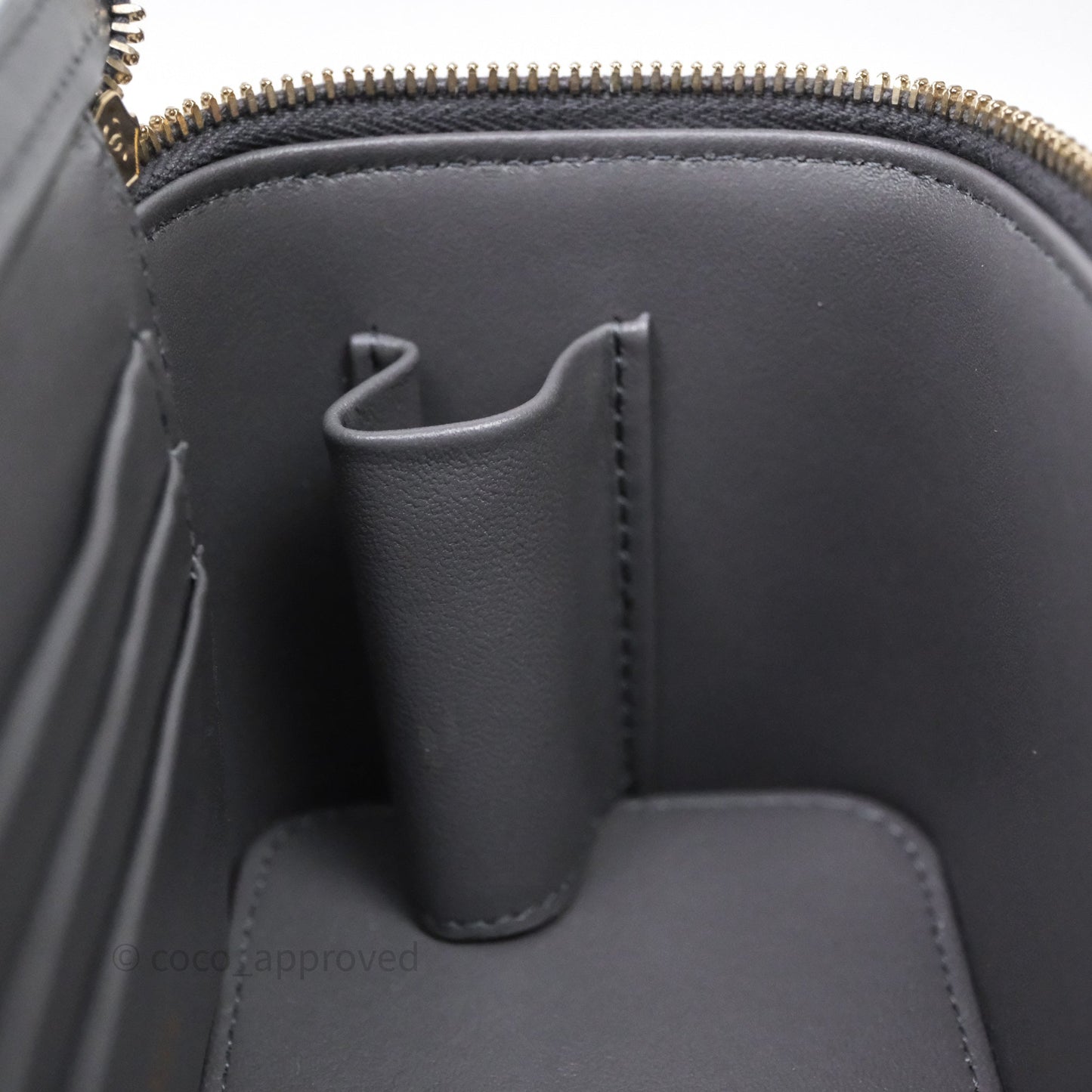 Chanel Vanity Rectangular Top Handle Grey Lambskin Gold Hardware