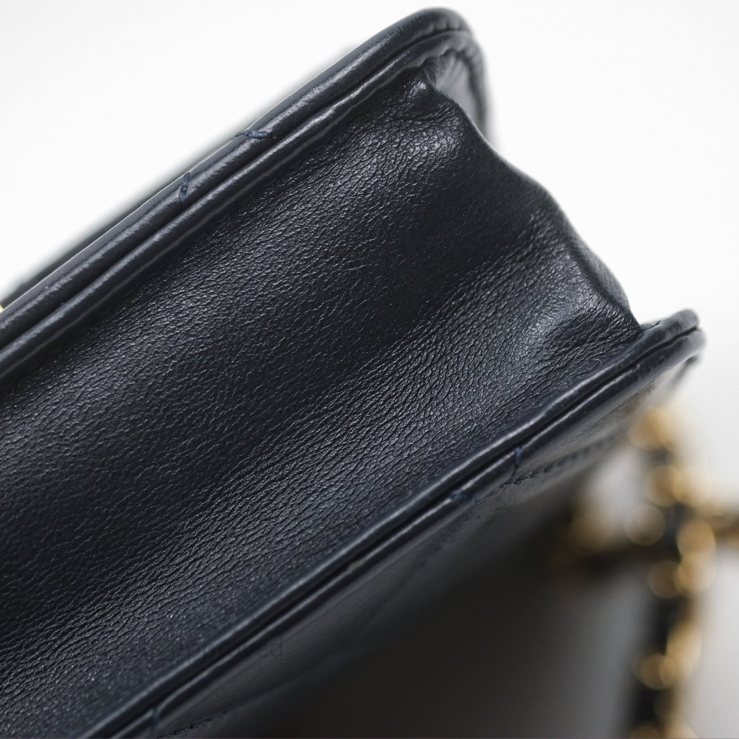 Chanel Golden Class Wallet on Chain WOC Navy Lambskin Gold Hardware