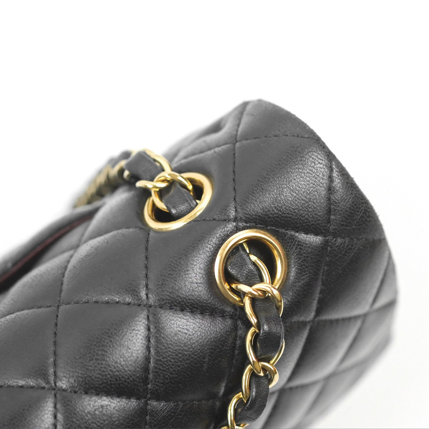 Chanel Classic M/L Medium Flap Quilted Black Lambskin Gold Hardware