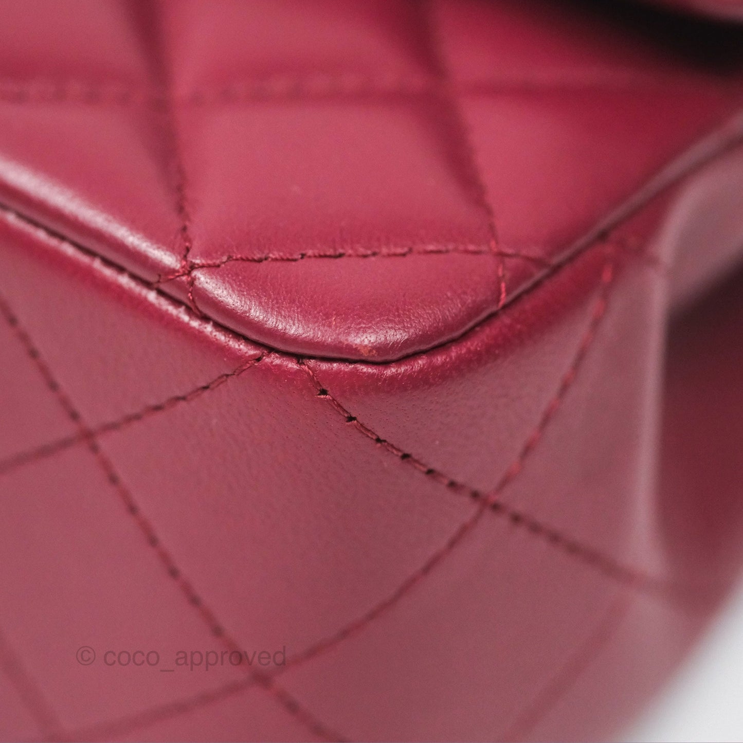 Chanel Top Handle Mini Rectangular Flap Bag Burgundy Red Lambskin Gold Hardware
