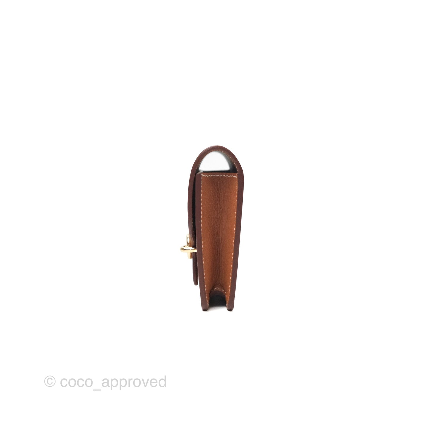 Hermès Roulis Slim Wallet Gold Evercolor Gold Hardware