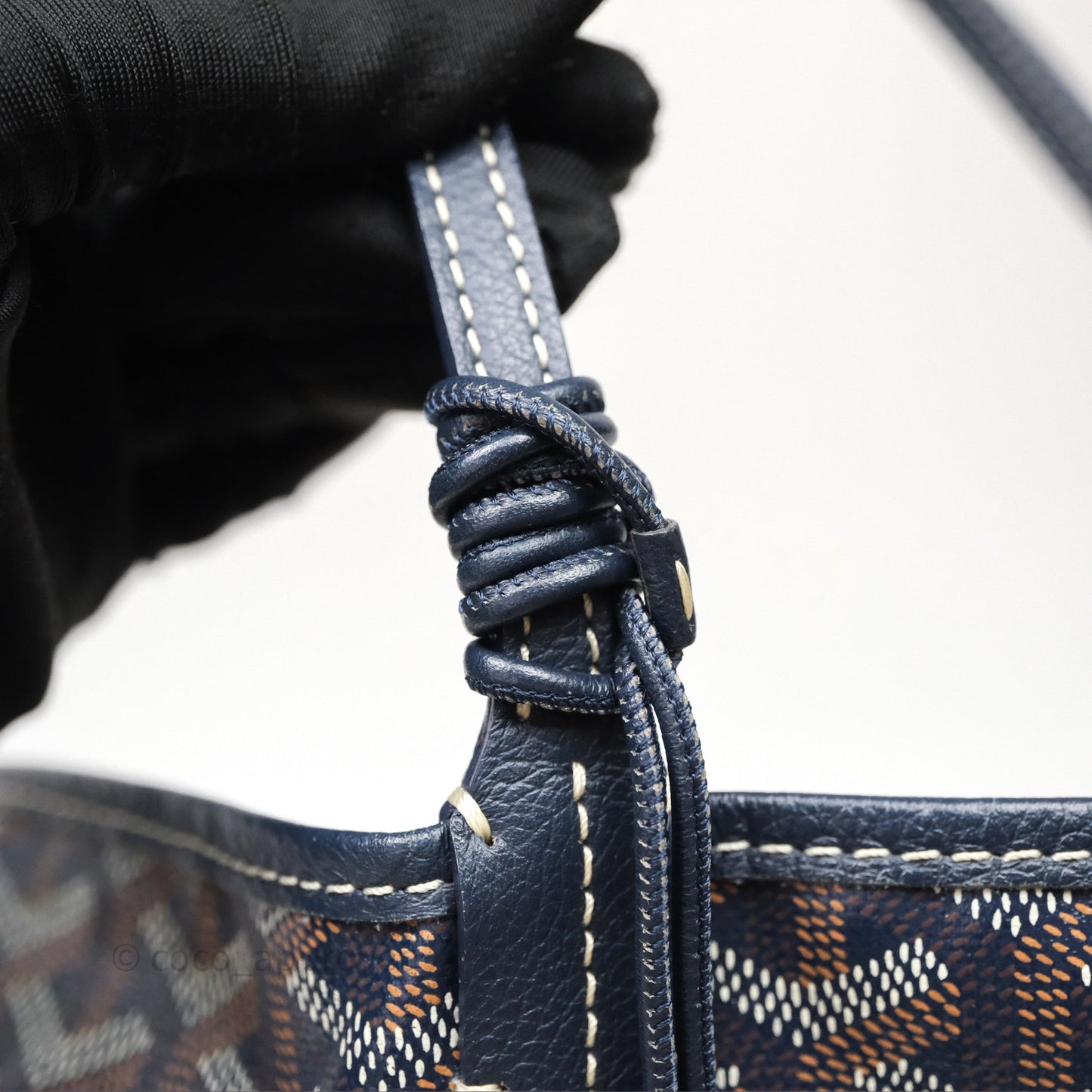 Goyard St. Louis Tote PM Navy/Tan