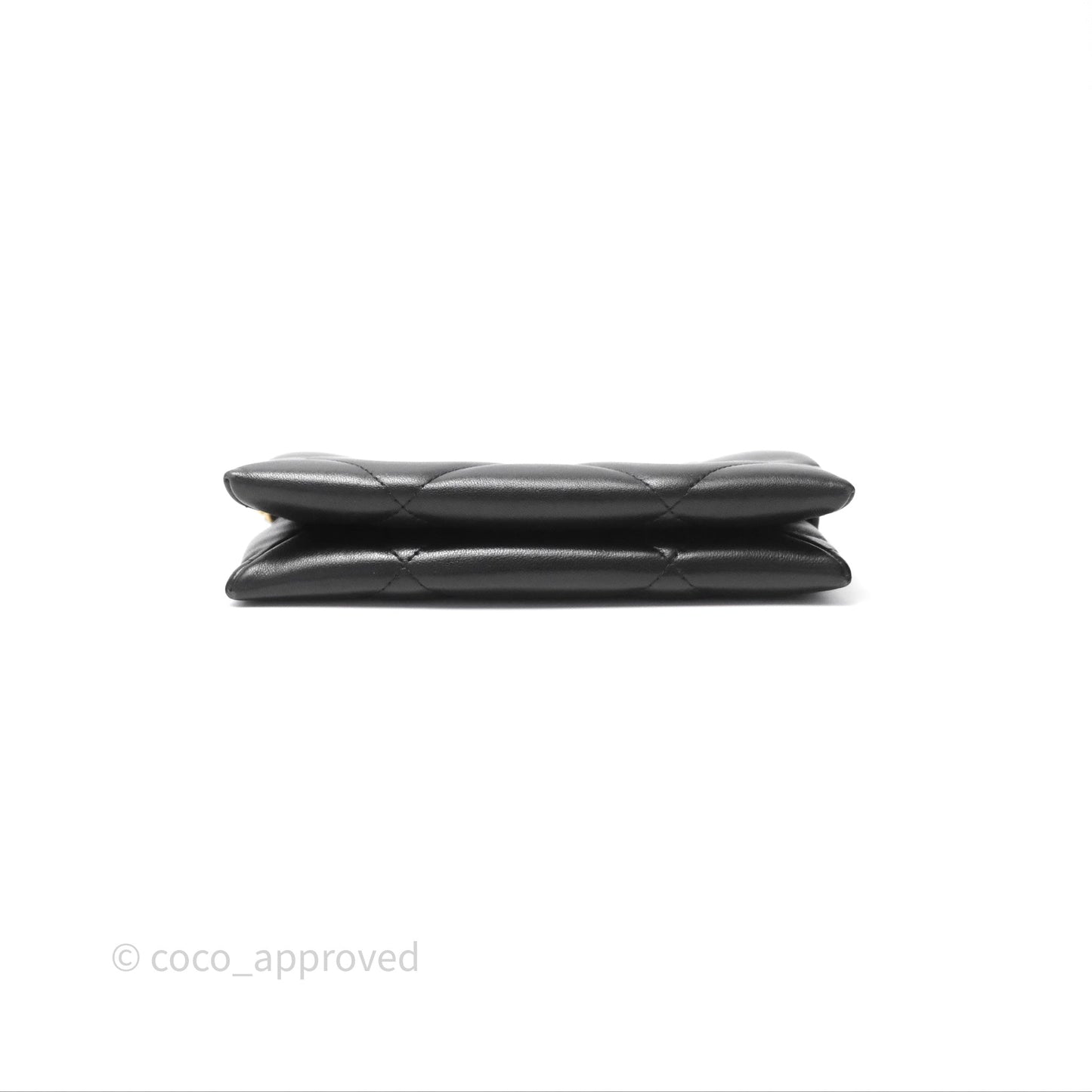 Chanel 19 Pouch Black Shiny Goatskin Mixed Hardware