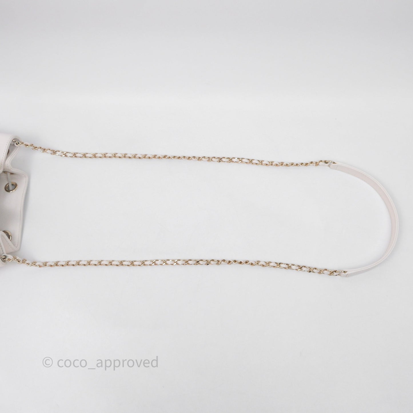 Chanel Business Affinity Drawstring Bucket Bag White Caviar Gold Hardware