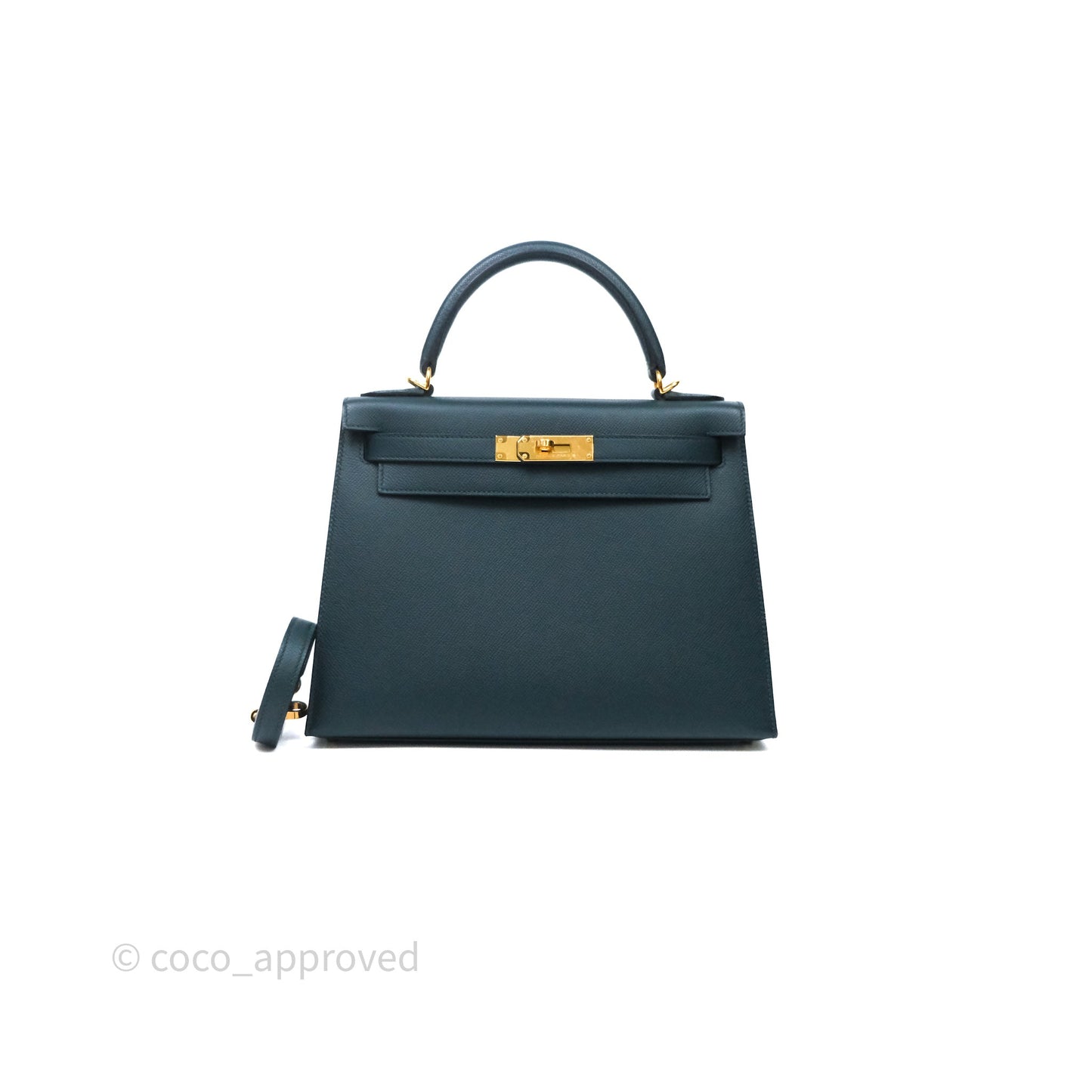 Hermès Kelly 28 6O Vert Cyprès Epsom Gold Hardware