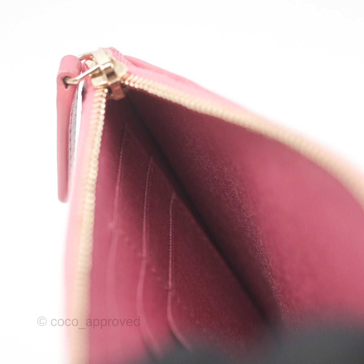 Chanel Boy Long Pouch Wallet Dusty Pink Lambskin Aged Gold Hardware