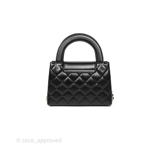 Chanel Kelly Bag Quilted Black Shiny Crumpled Calfskin Aged Gold Hardware