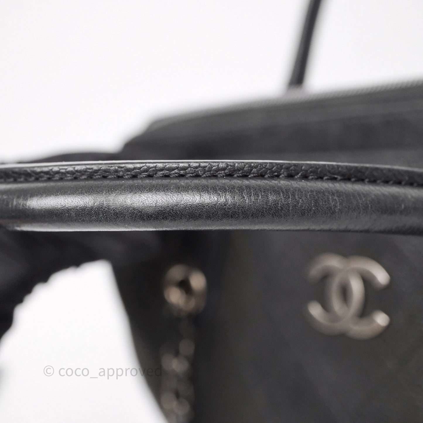 Chanel Quilted Shopping Tote Black Caviar Ruthenium Hardware