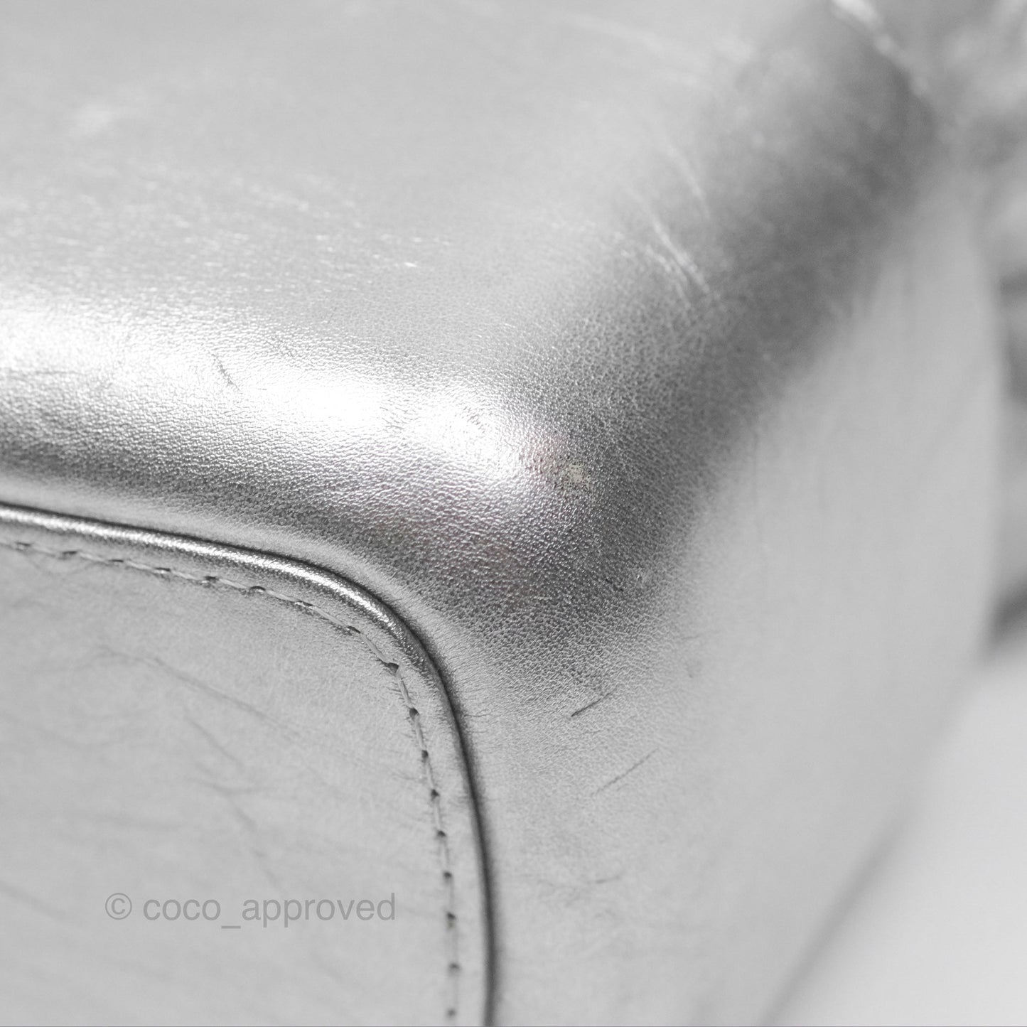 Chanel Large Gabrielle Hobo Metallic Silver Aged Calfskin Mixed Hardware