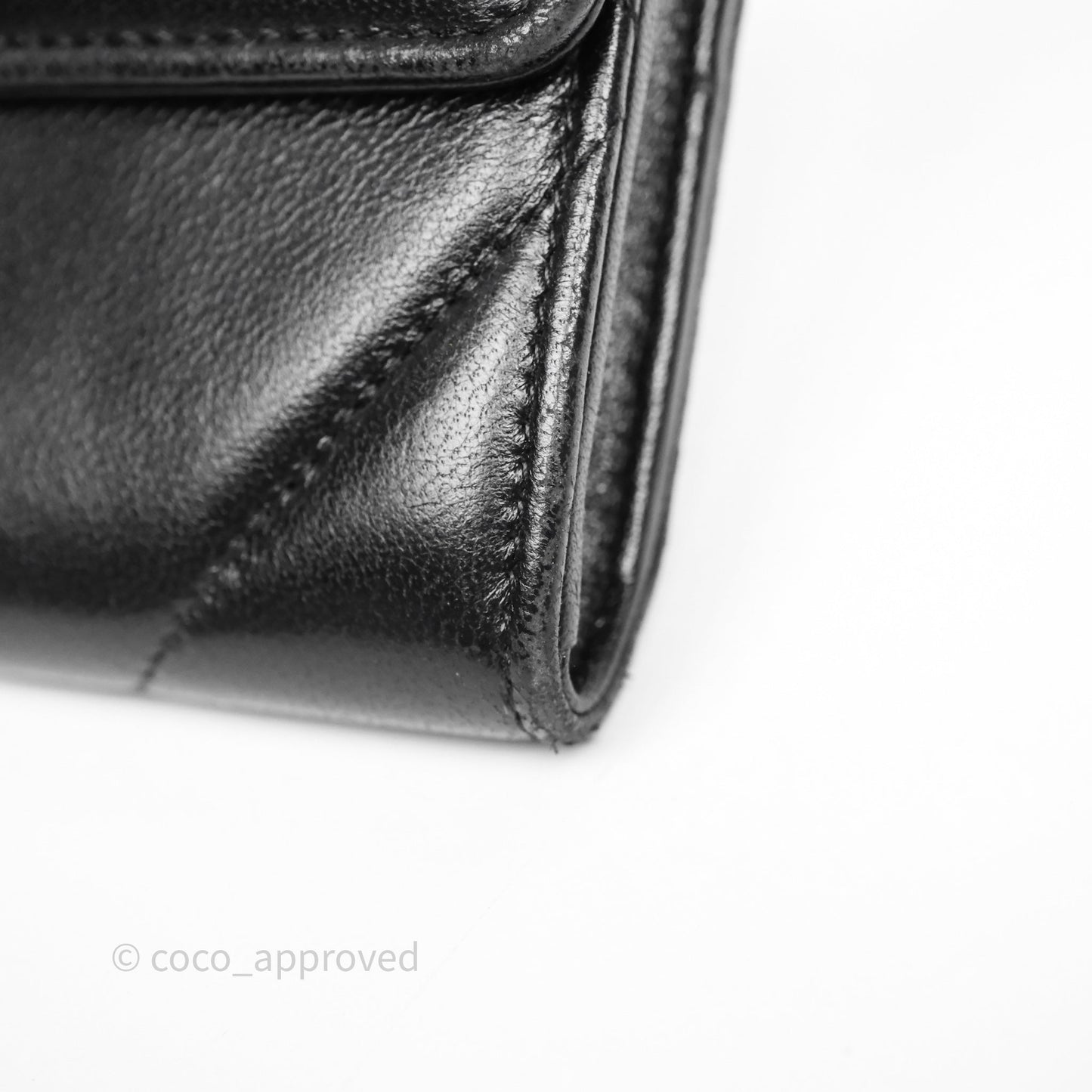 Chanel Quilted 19 Flap Long Wallet Black Lambskin Aged Gold Hardware