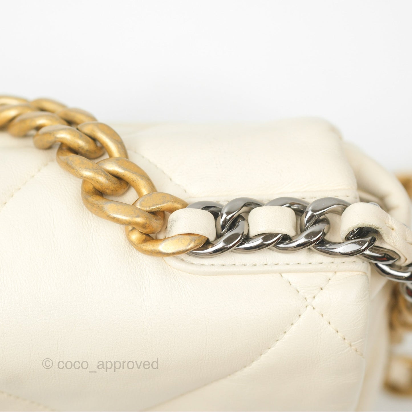 Chanel 19 Small Ivory Cream Mixed Hardware