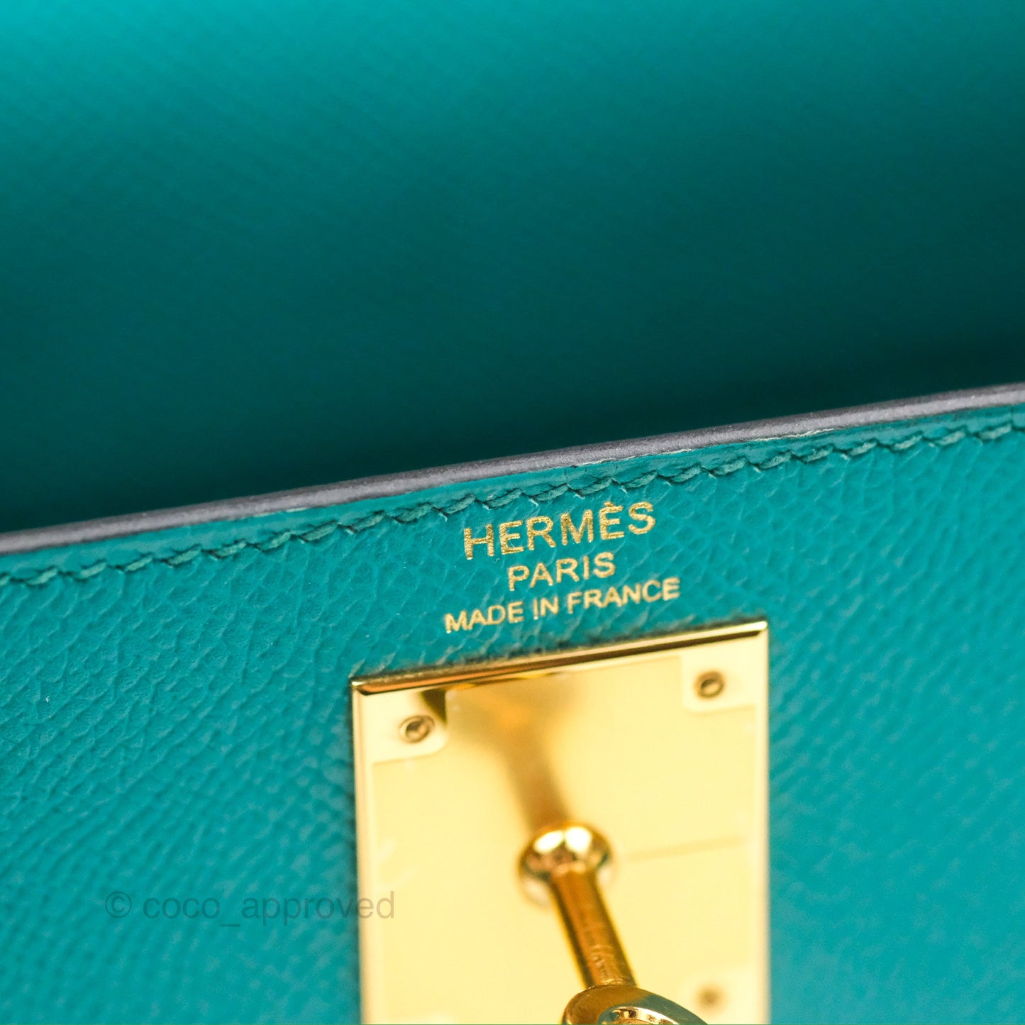 Hermès Sellier Kelly 28 Bleu Paon Epsom Gold Hardware