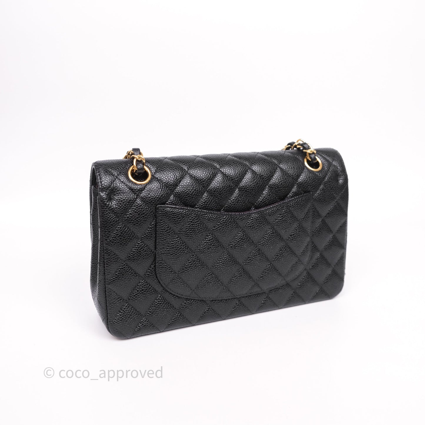 Chanel Classic M/L Medium Flap Quilted Black Caviar Gold Hardware