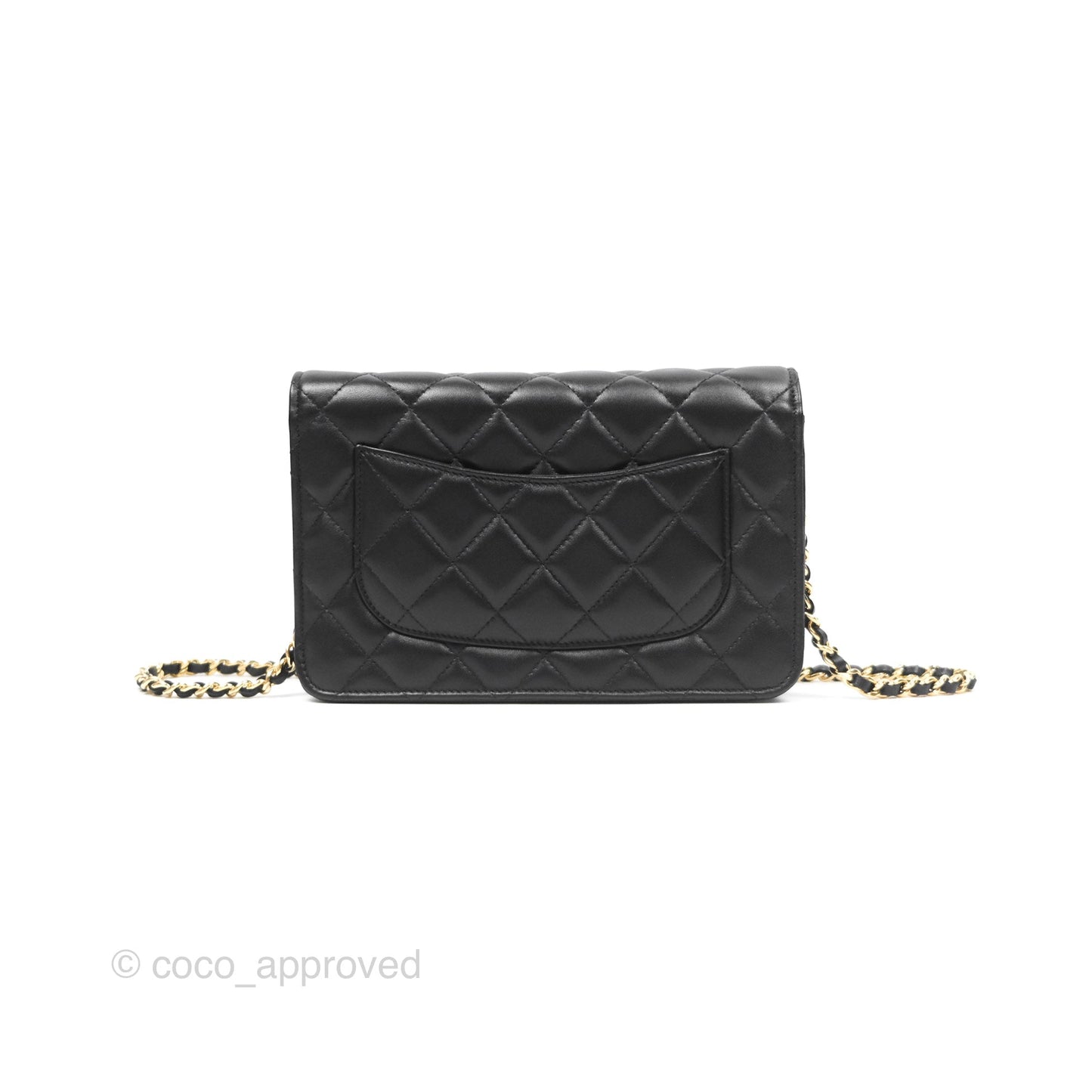 Chanel Quilted Classic Wallet on Chain WOC Black Lambskin Gold Hardware